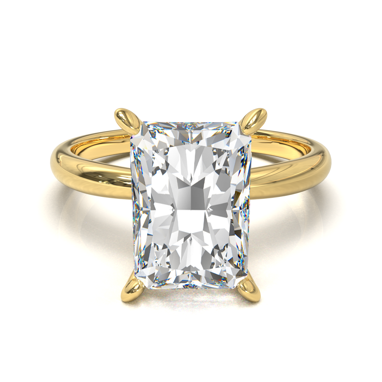 Cathedral Solitaire Frame 1.8mm thickness Yellow Gold