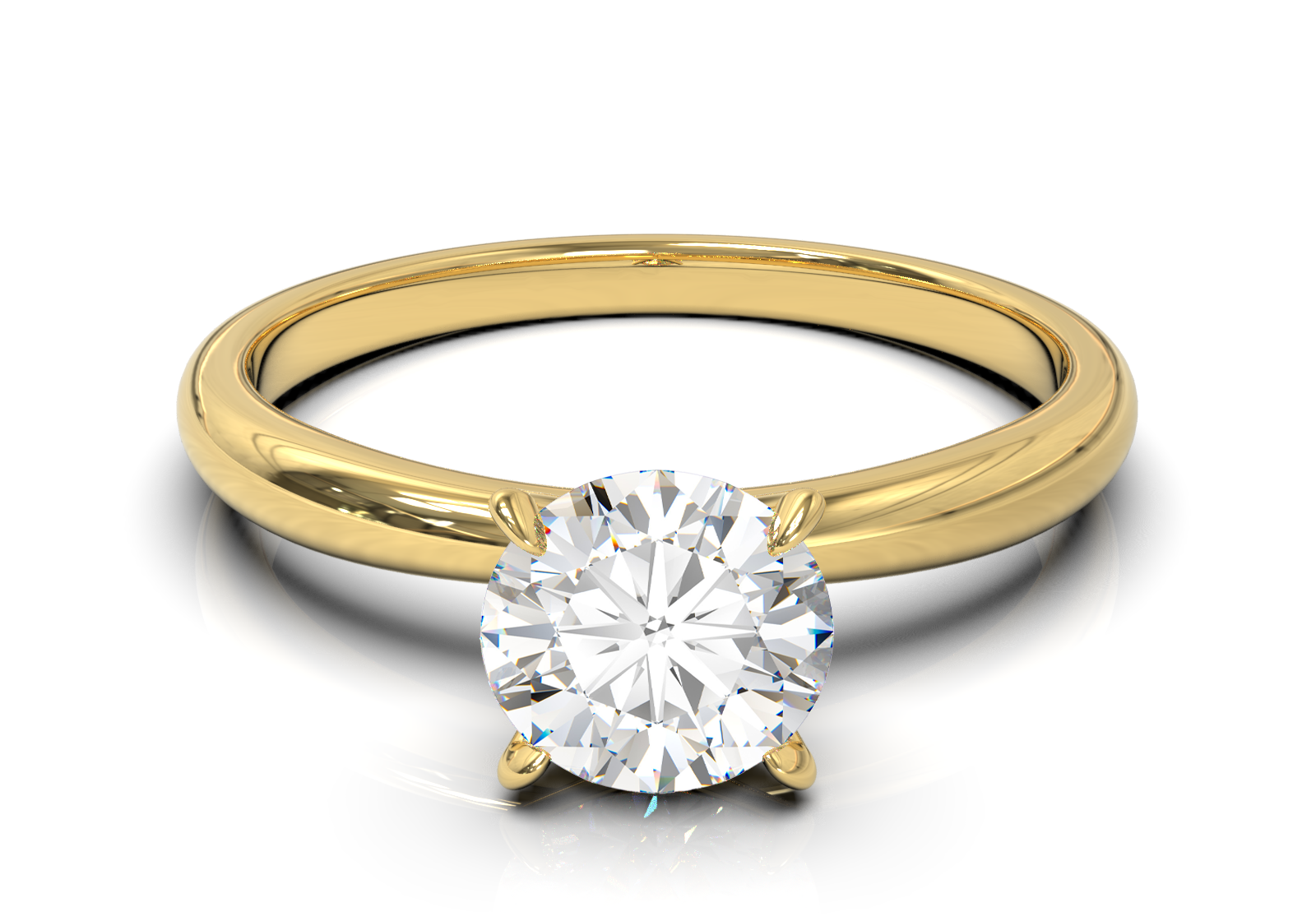 Cathedral Solitaire Frame 1.8mm thickness Yellow Gold