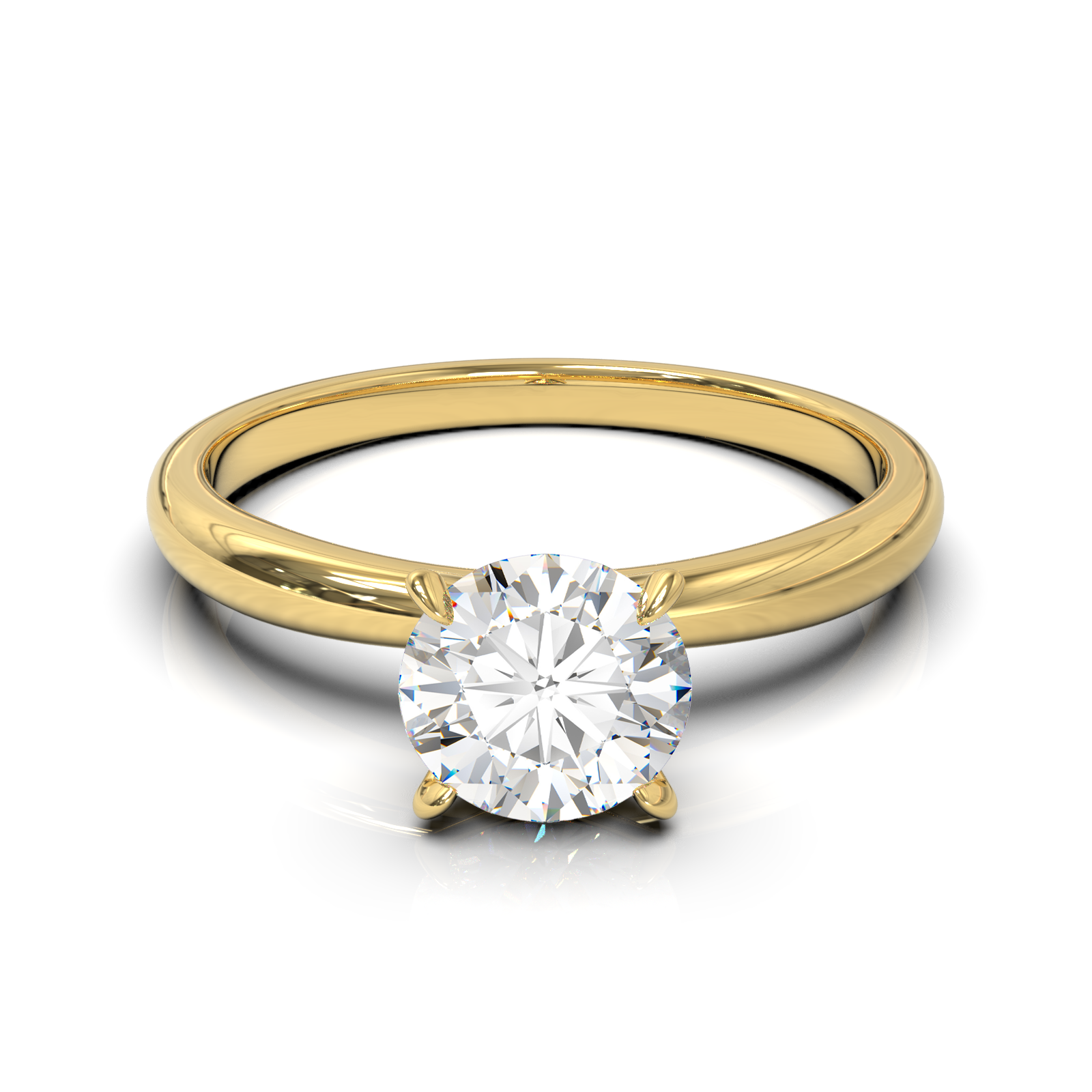 Cathedral Solitaire Frame 1.8mm thickness Yellow Gold