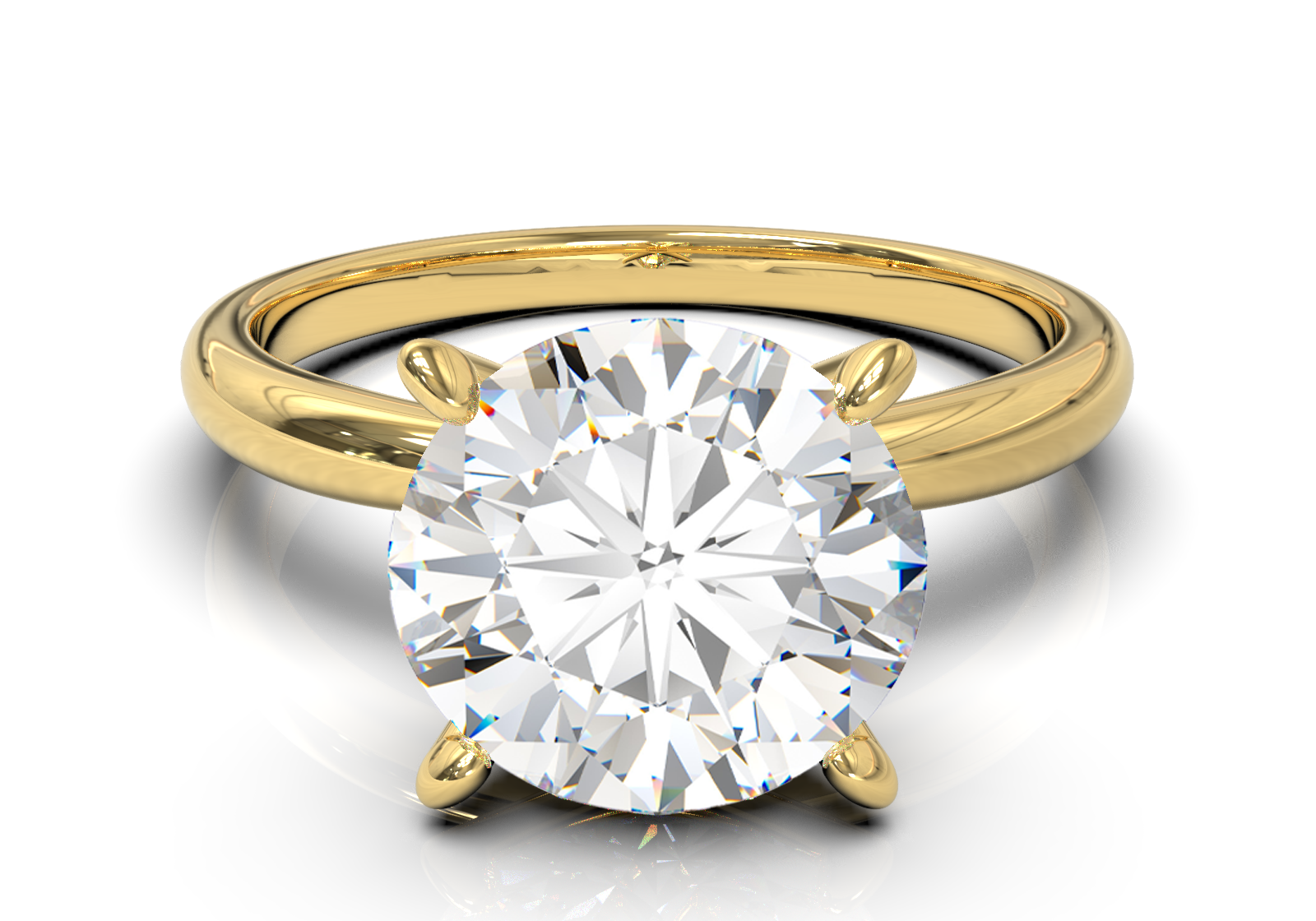 Cathedral Solitaire Frame 1.8mm thickness Yellow Gold