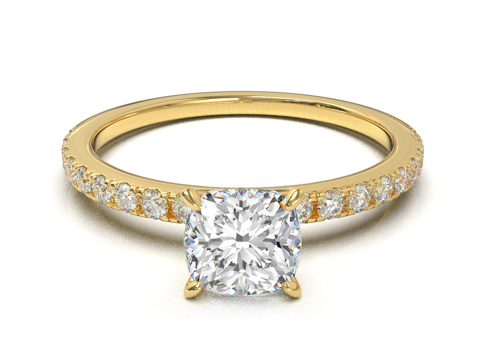 Montura Pavé 0.01 Oro Amarillo