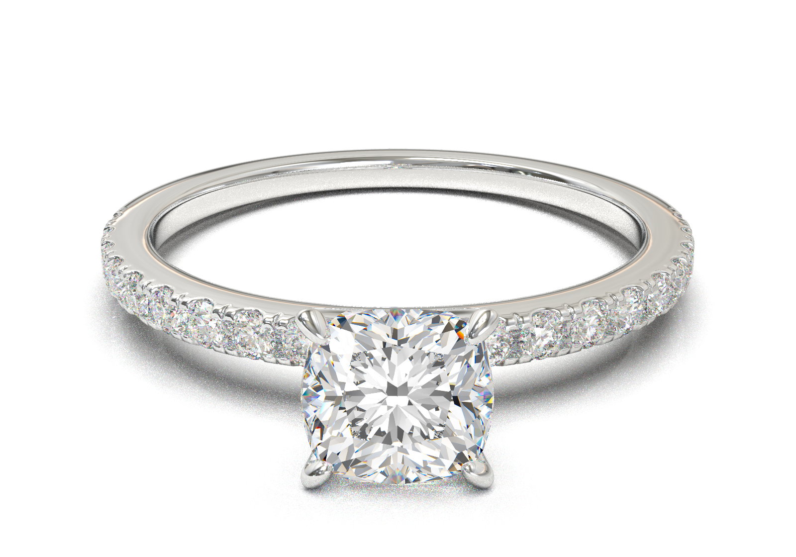 Montura Pavé 0.01 Oro Blanco