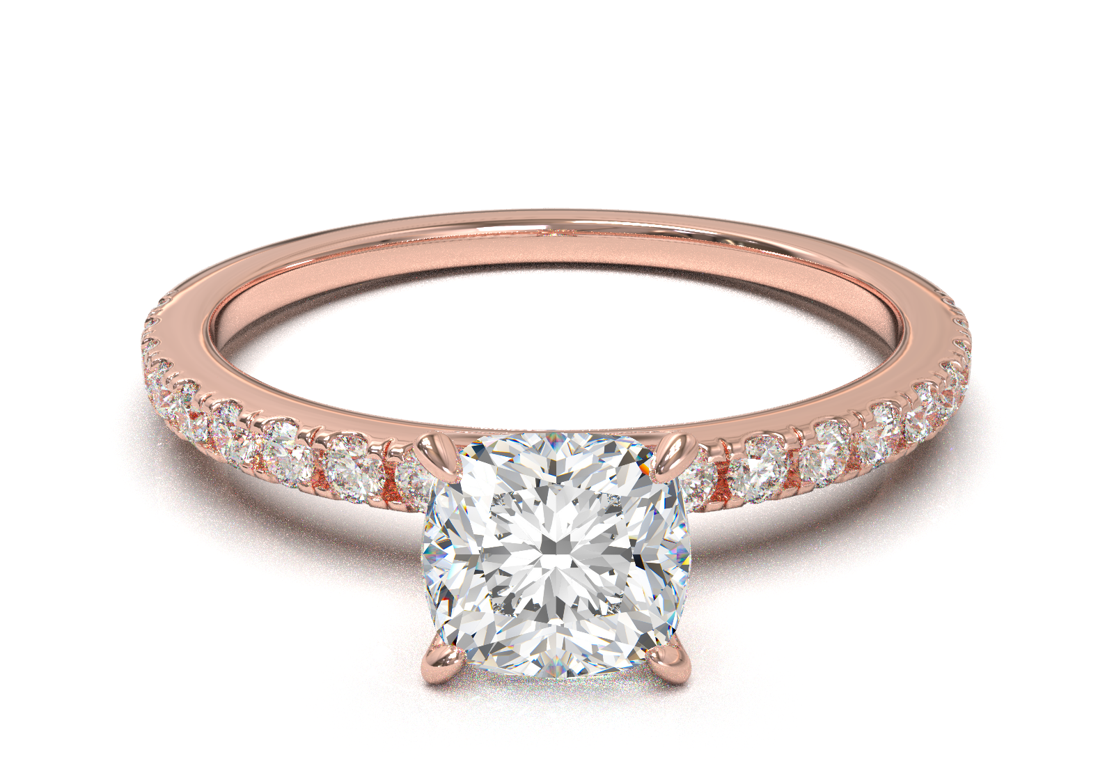 Montura Pavé 0.01 Oro Rosa