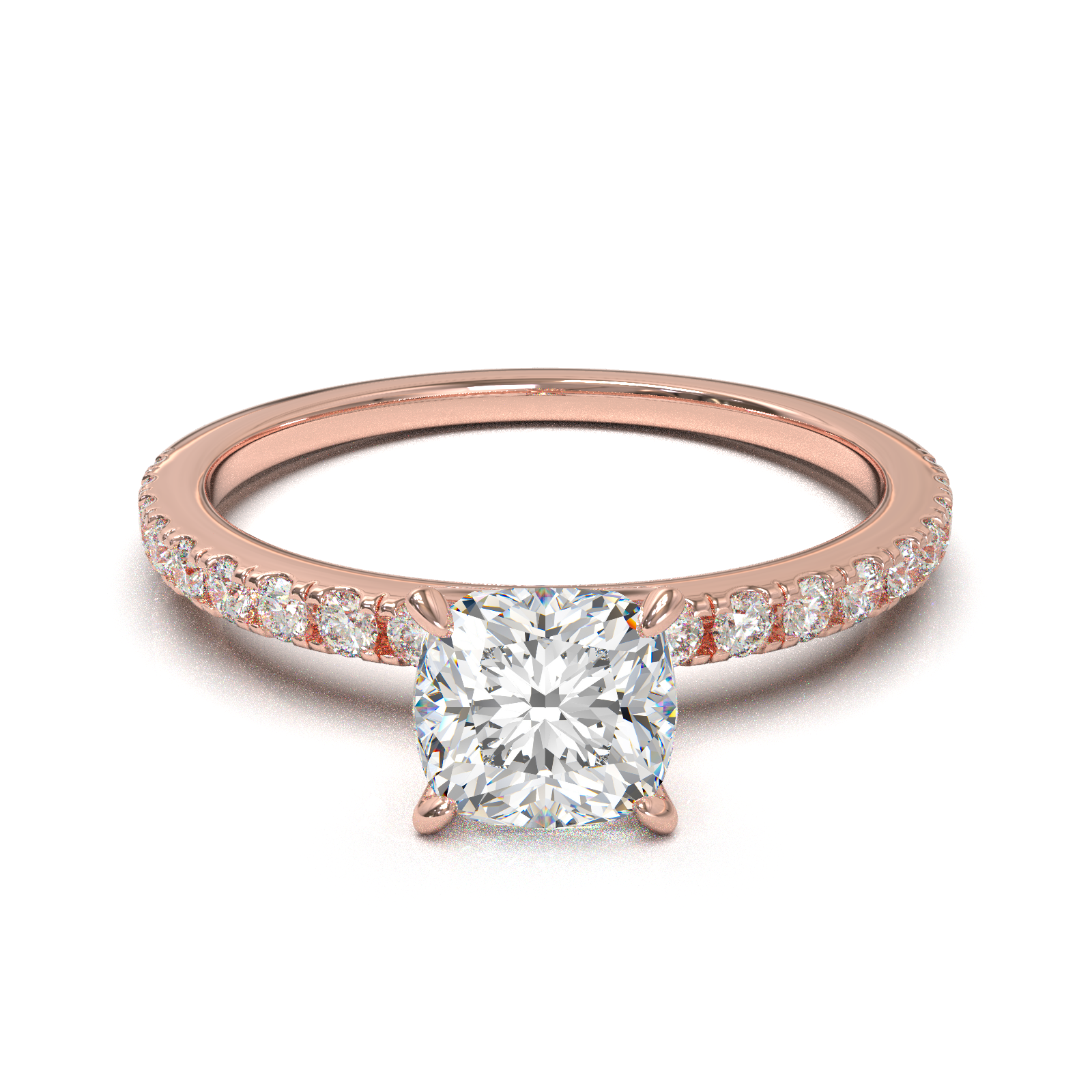 Rose Gold Half Round Pavé Frame