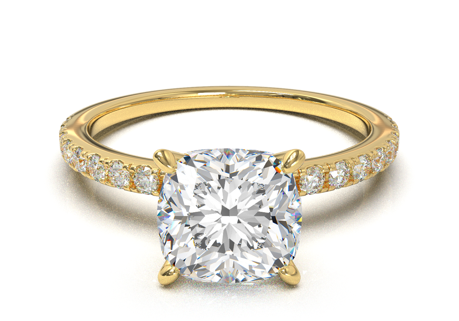 Montura Pavé 0.01 Oro Amarillo