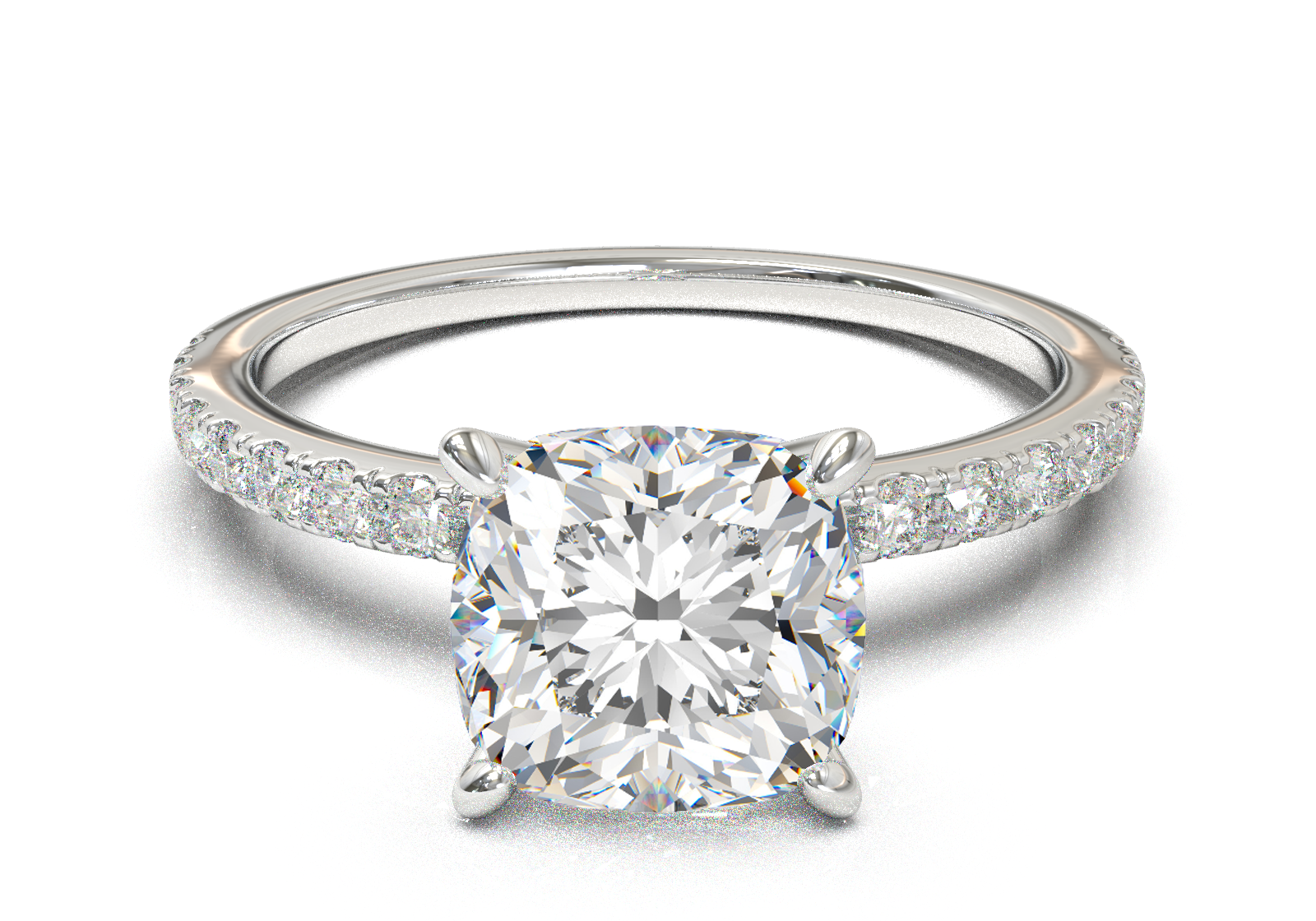 Montura Pavé 0.01 Oro Blanco