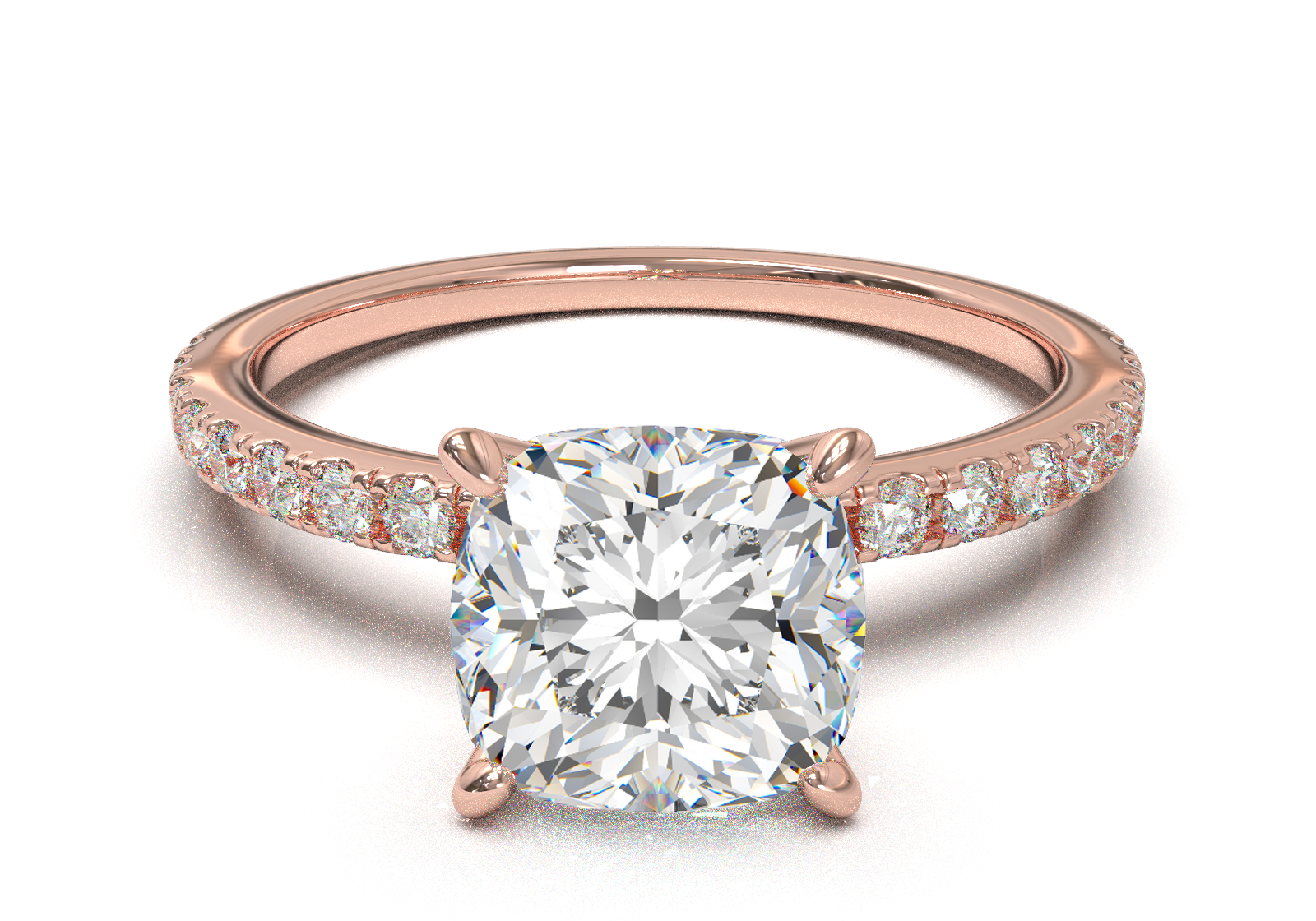 Montura Pavé 0.01 Oro Rosa