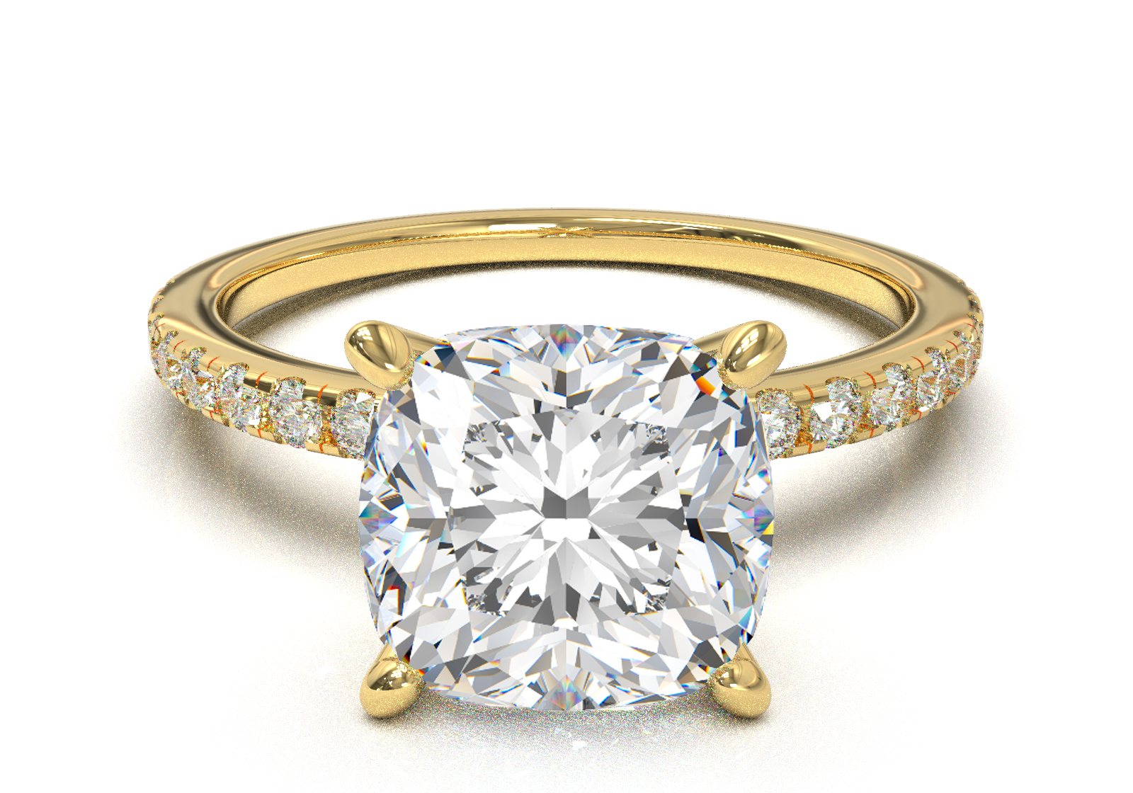 Montura Pavé 0.01 Oro Amarillo