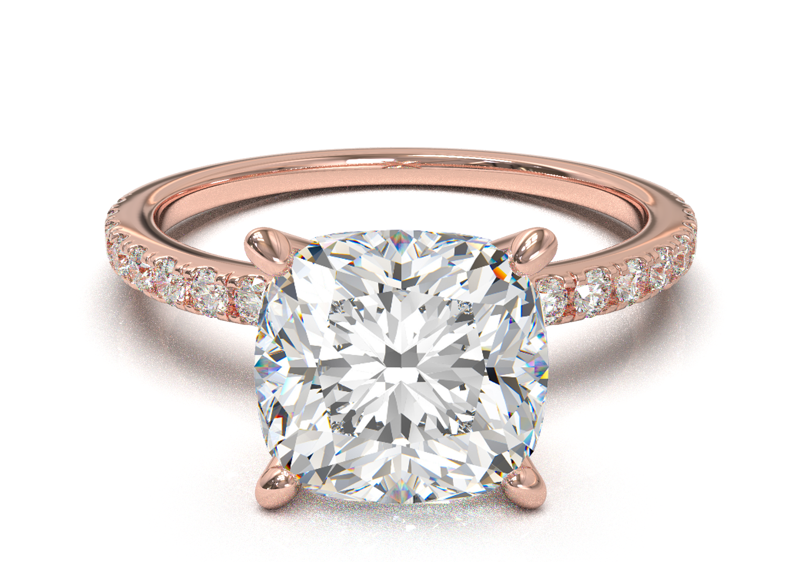 Montura Pavé 0.01 Oro Rosa