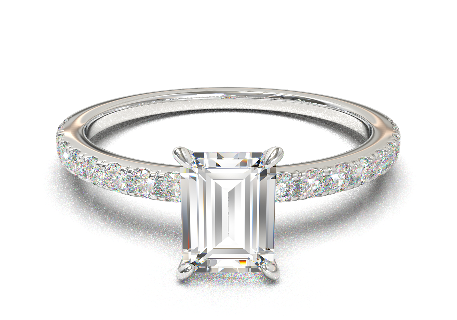 Montura Pavé 0.01 Oro Blanco