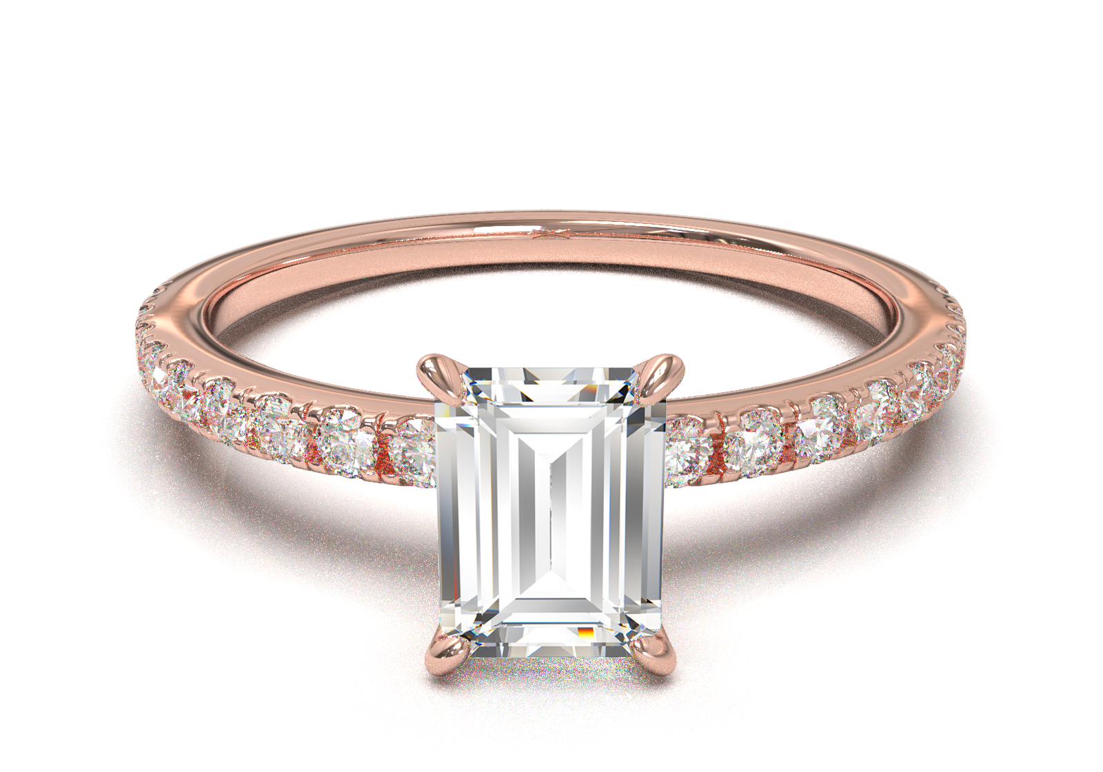 Montura Pavé 0.01 Oro Rosa