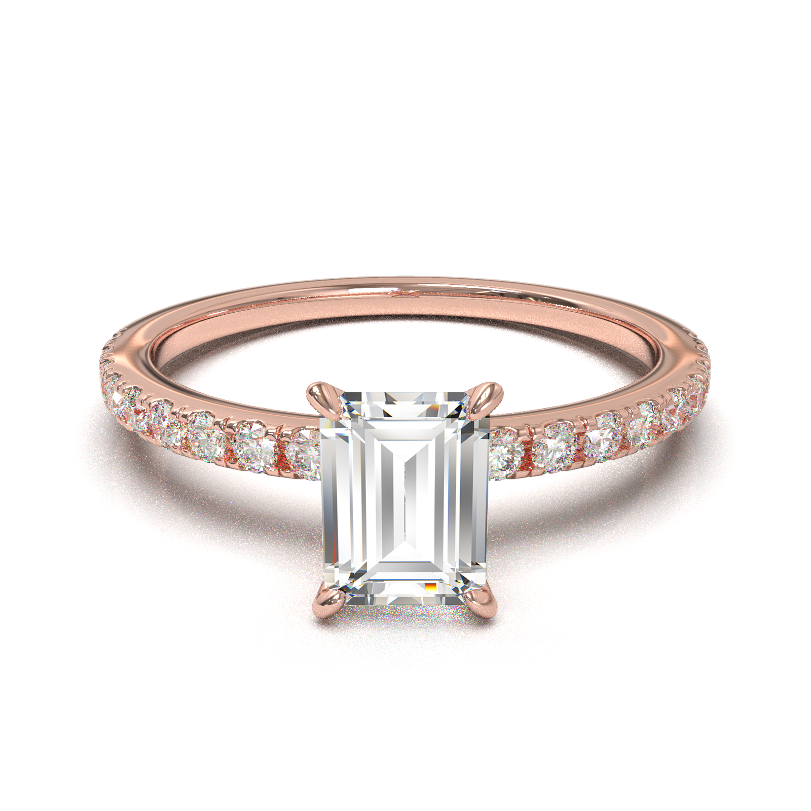 Rose Gold Half Round Pavé Frame