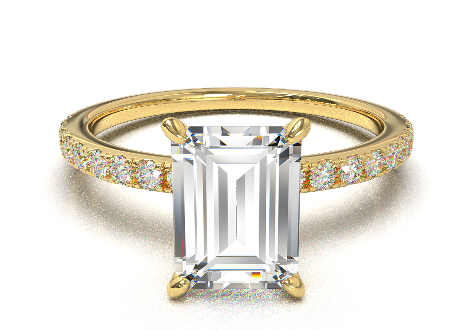 Montura Pavé 0.01 Oro Amarillo