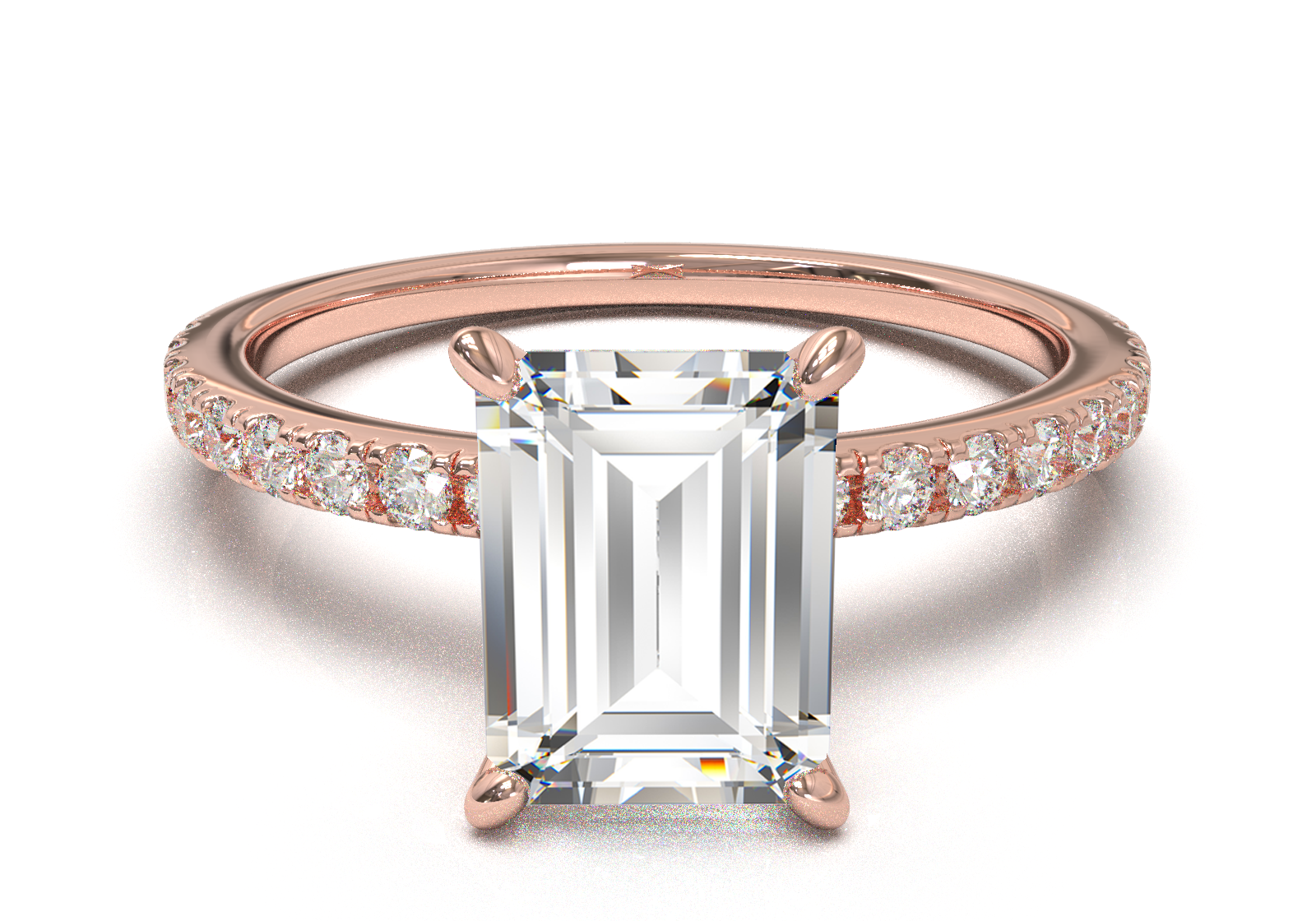 Montura Pavé 0.01 Oro Rosa