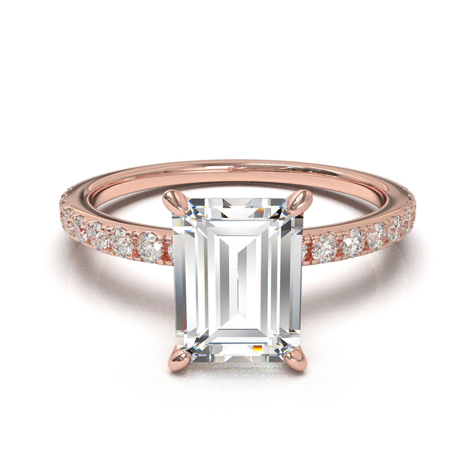 Rose Gold Half Round Pavé Frame