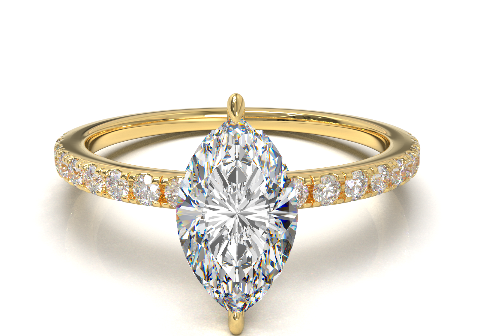 Montura Pavé 0.01 Oro Amarillo