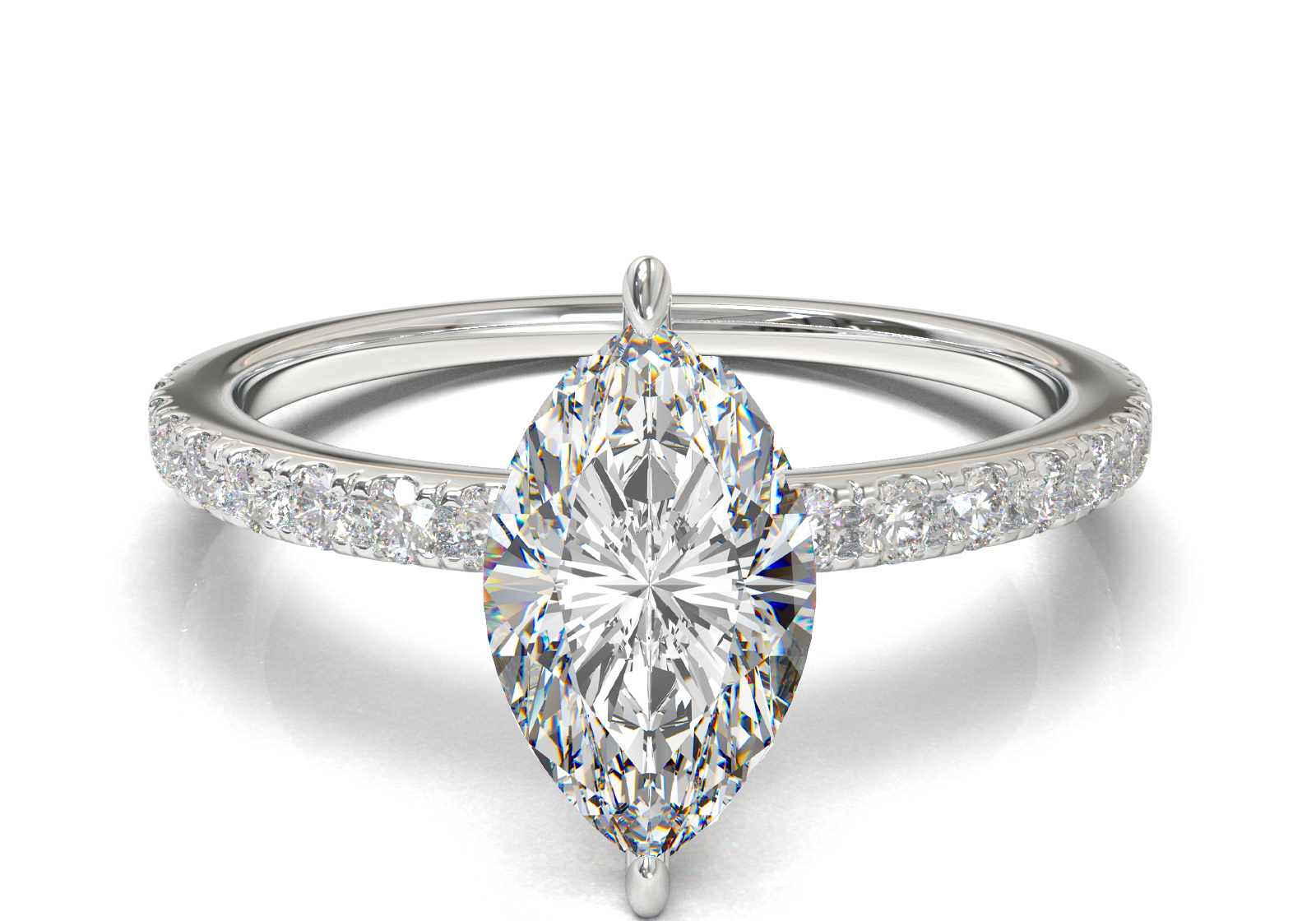 Montura Pavé 0.01 Oro Blanco