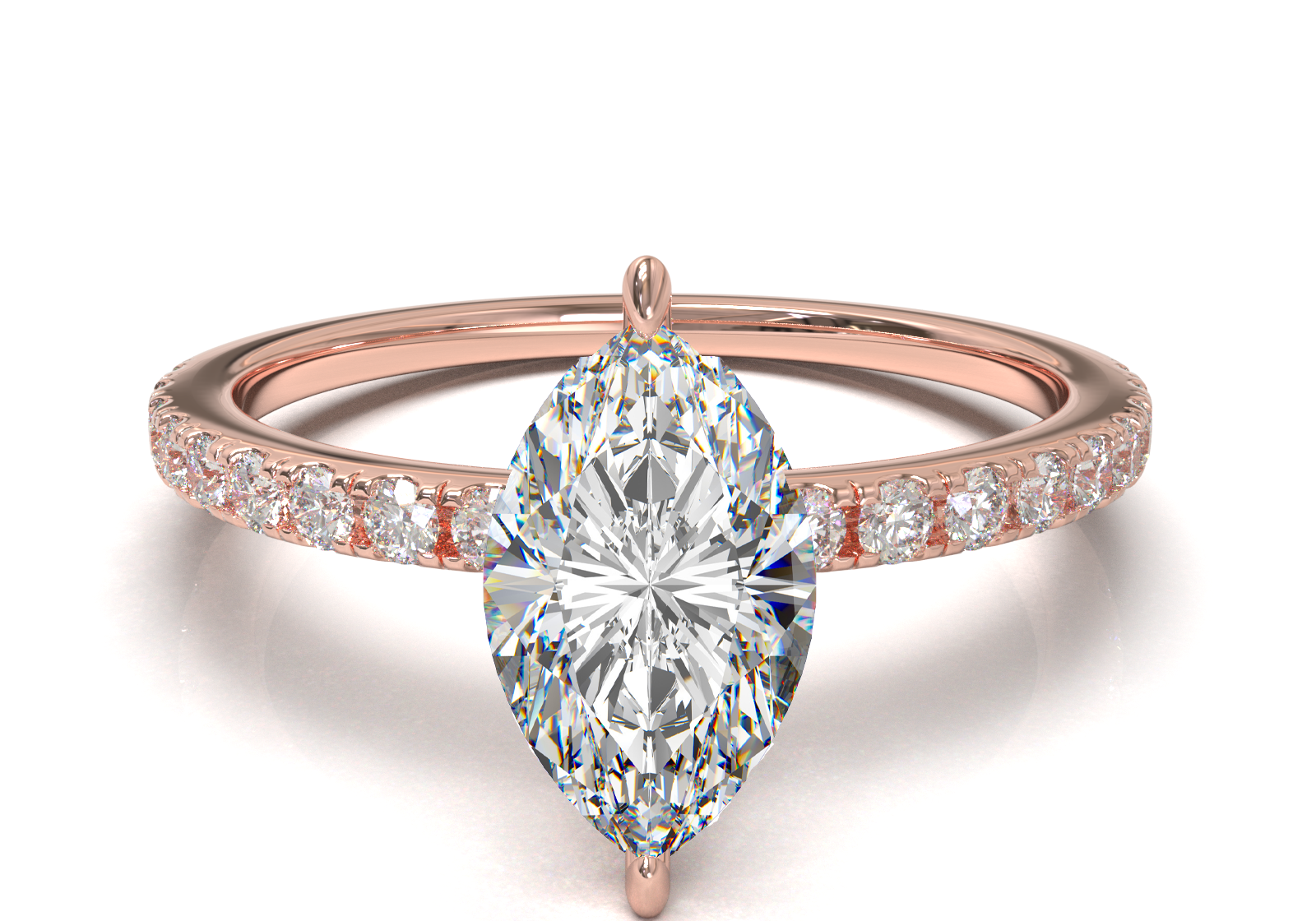 Montura Pavé 0.01 Oro Rosa