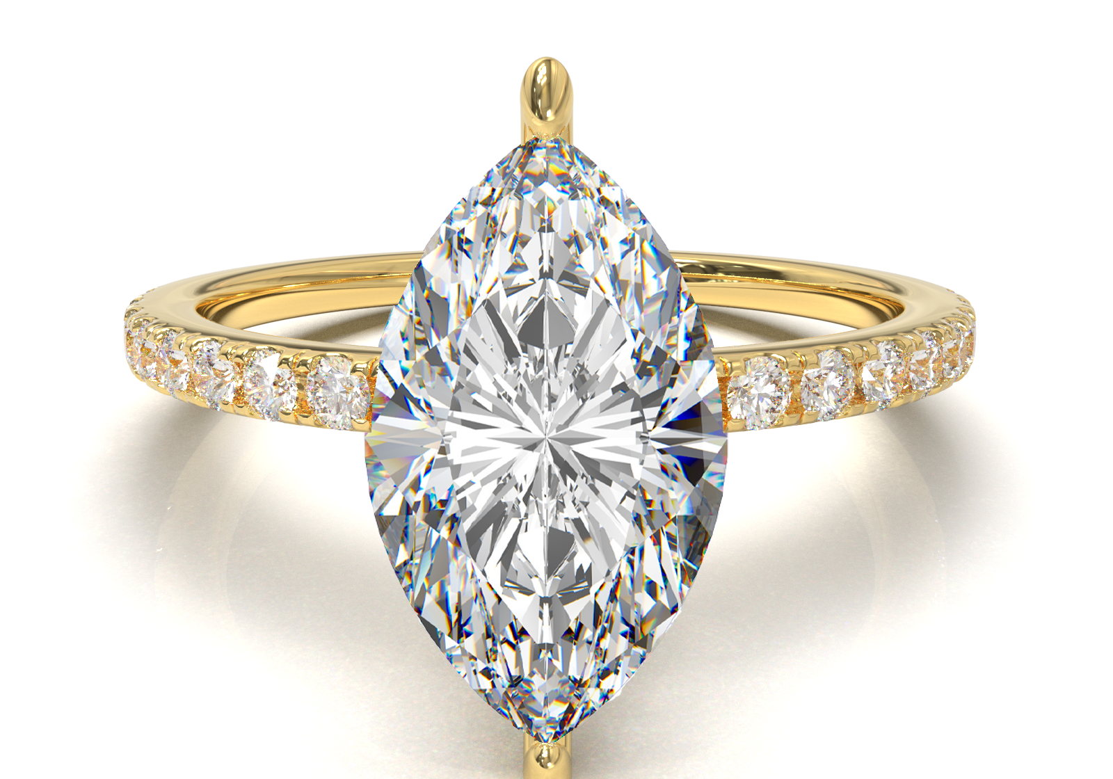 Montura Pavé 0.01 Oro Amarillo