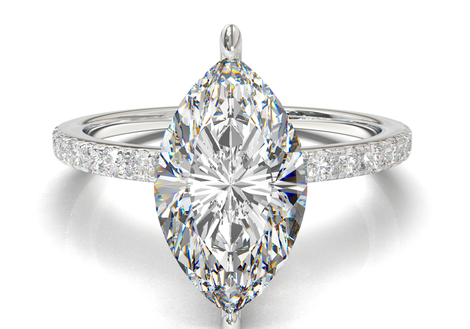 Montura Pavé 0.01 Oro Blanco