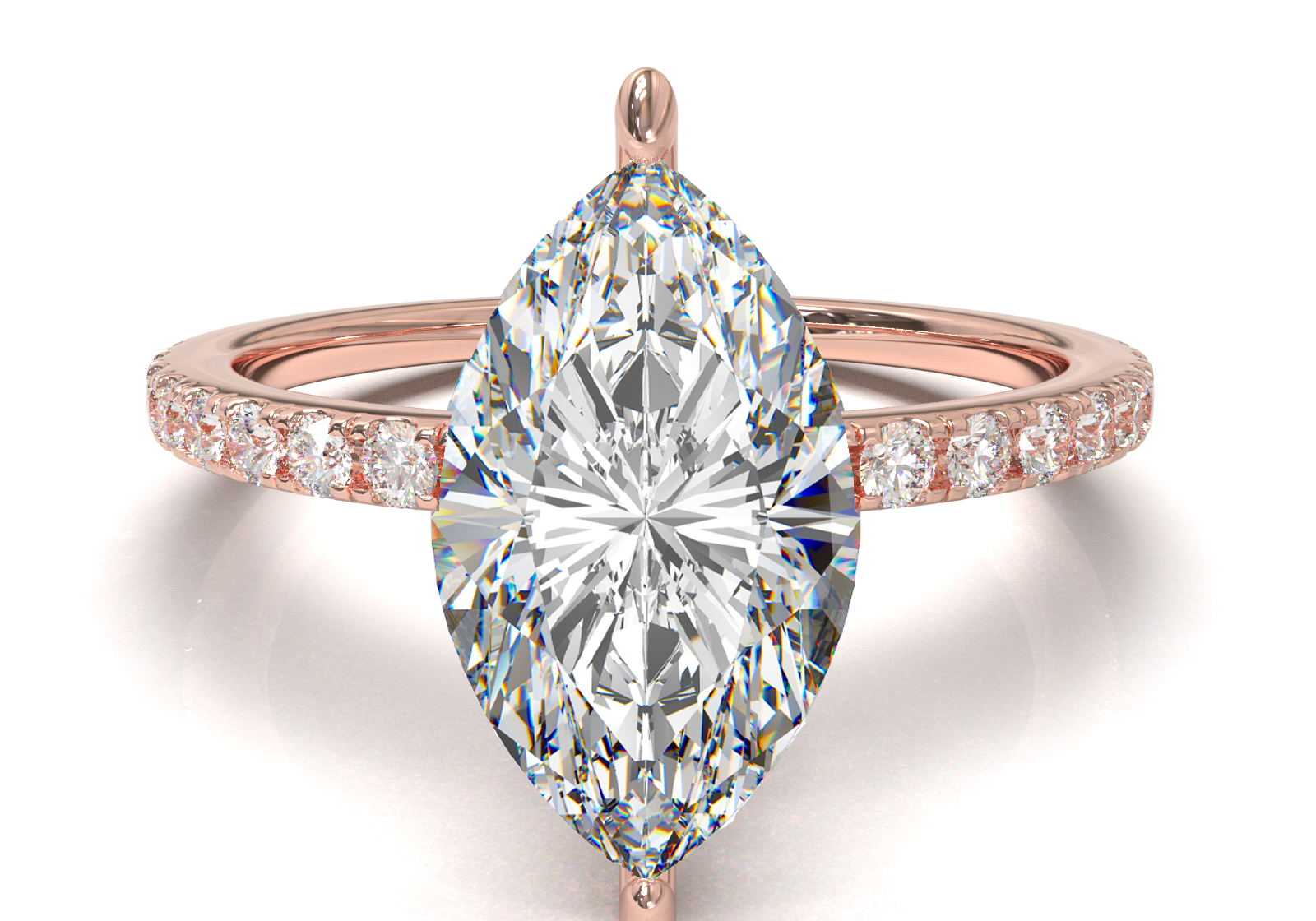 Montura Pavé 0.01 Oro Rosa