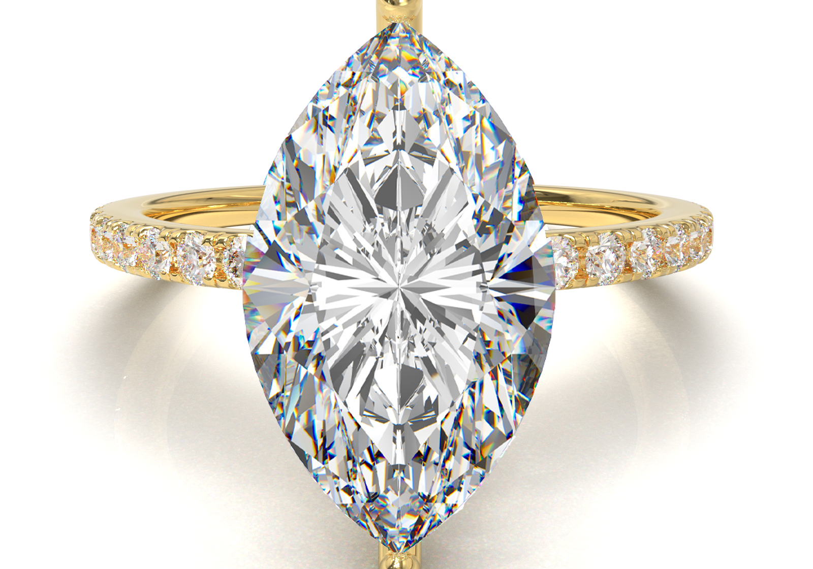 Montura Pavé 0.01 Oro Amarillo