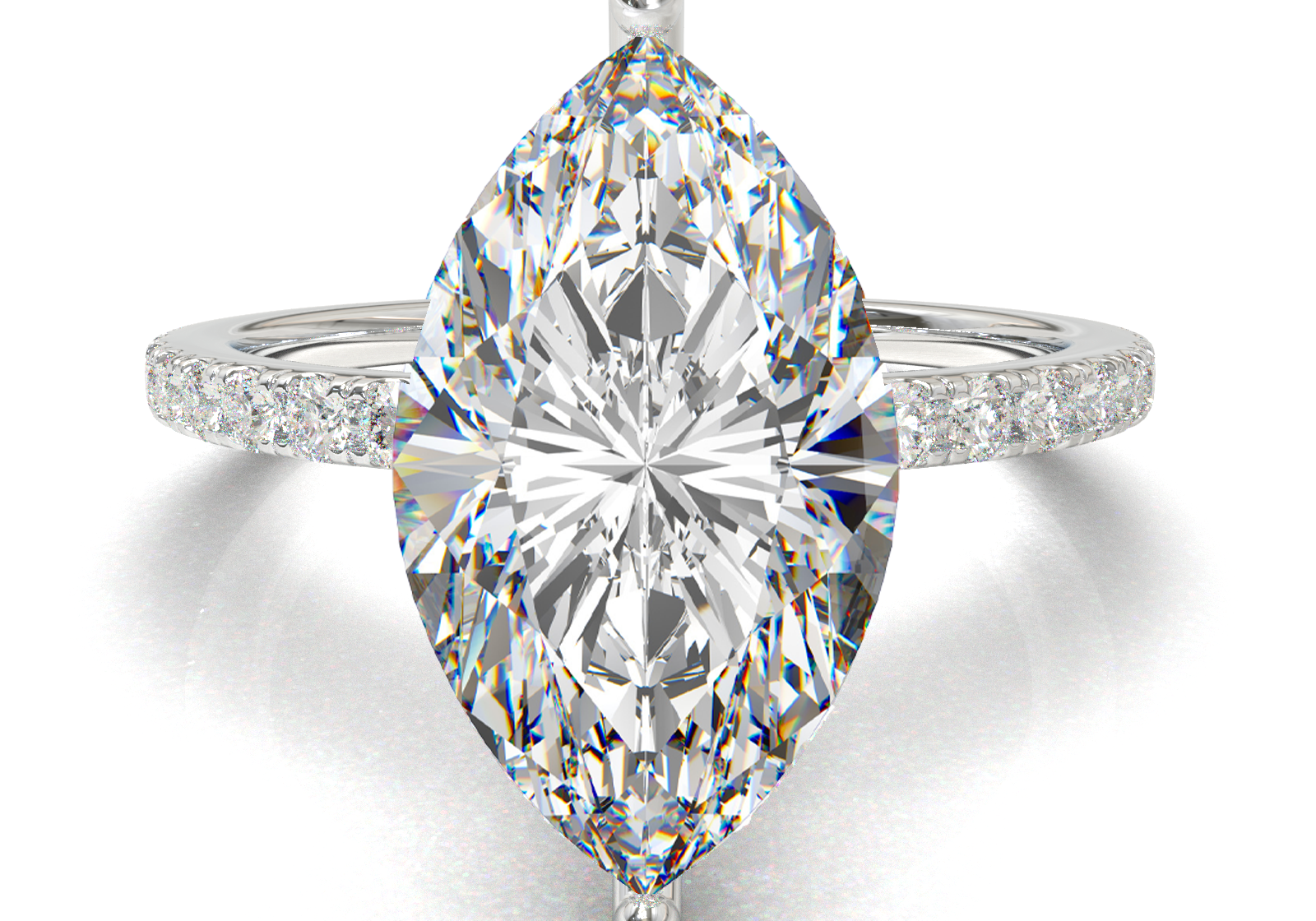 Montura Pavé 0.01 Oro Blanco