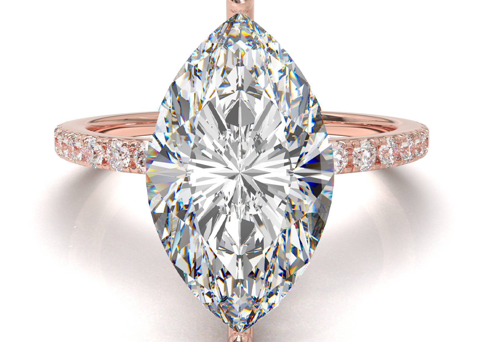 Montura Pavé 0.01 Oro Rosa