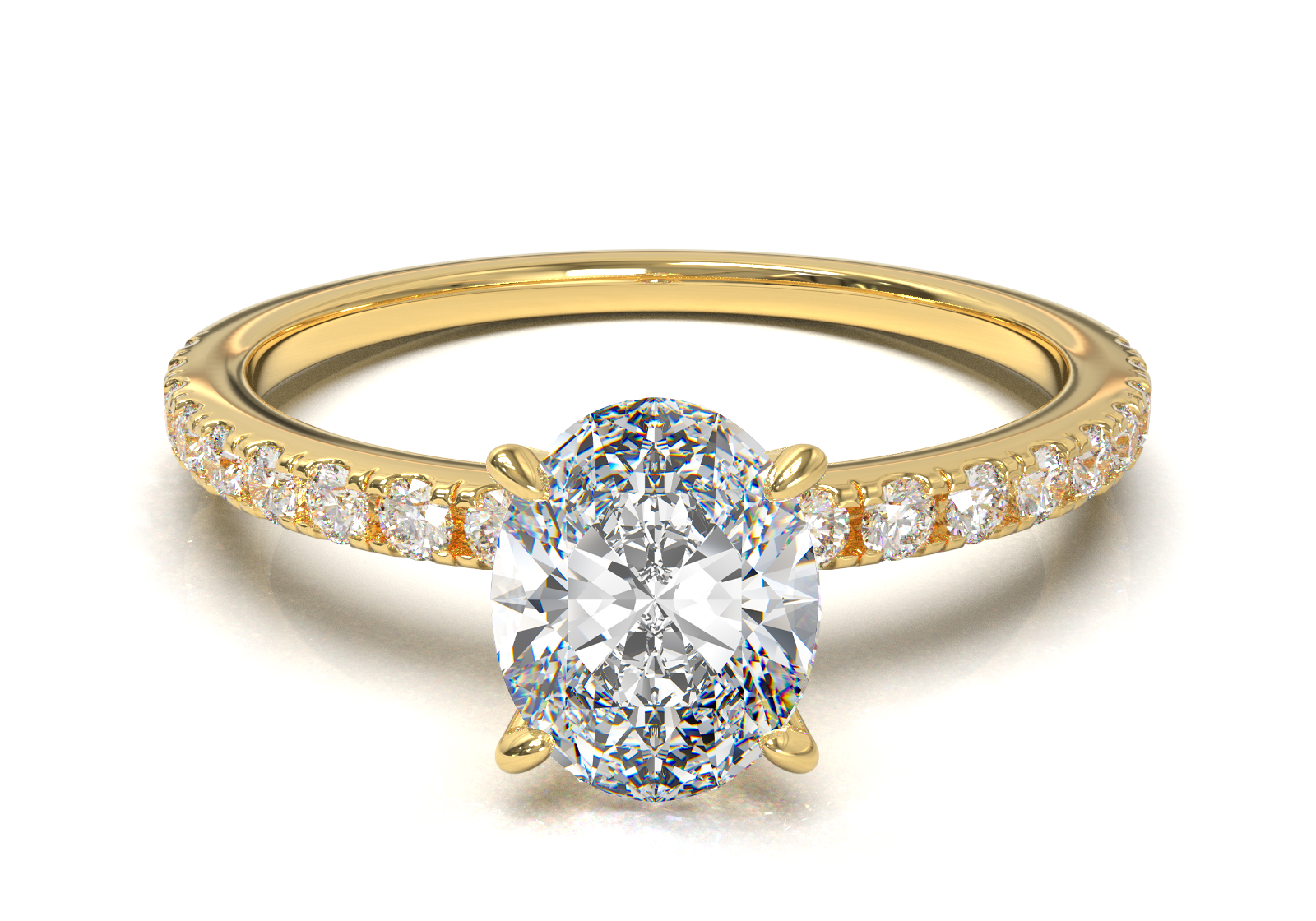 Montura Pavé 0.01 Oro Amarillo