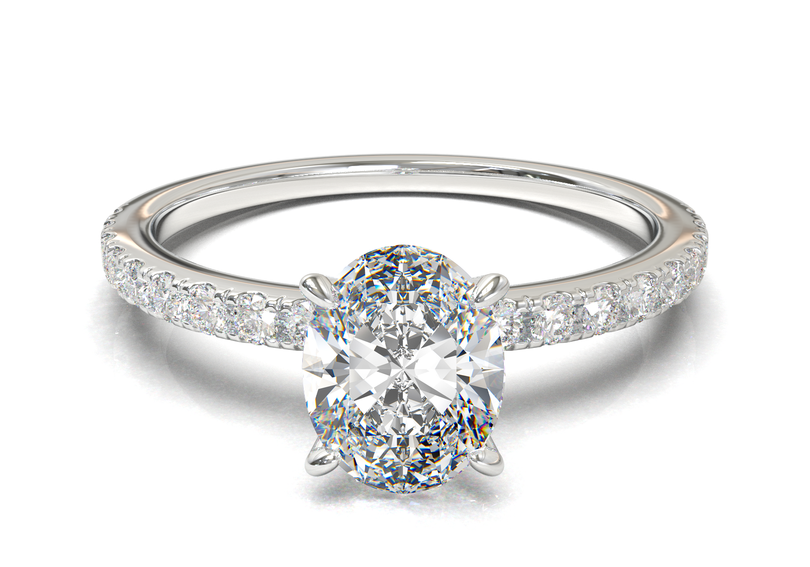 Montura Pavé 0.01 Oro Blanco