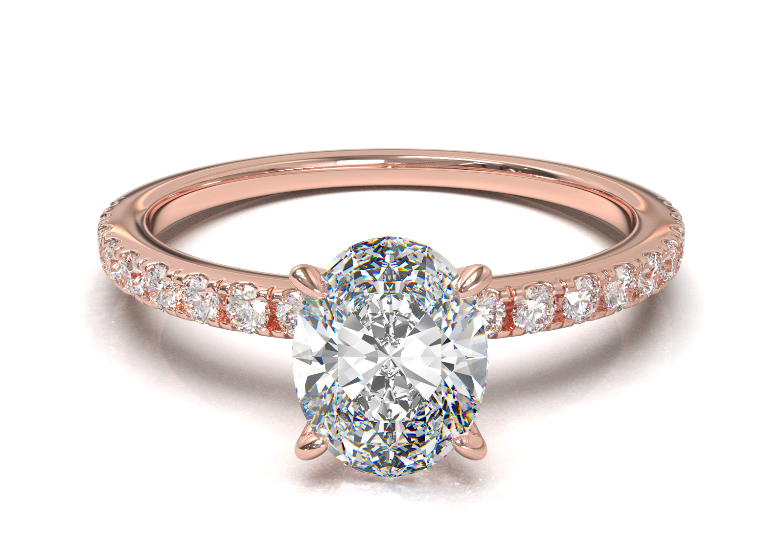 Montura Pavé 0.01 Oro Rosa