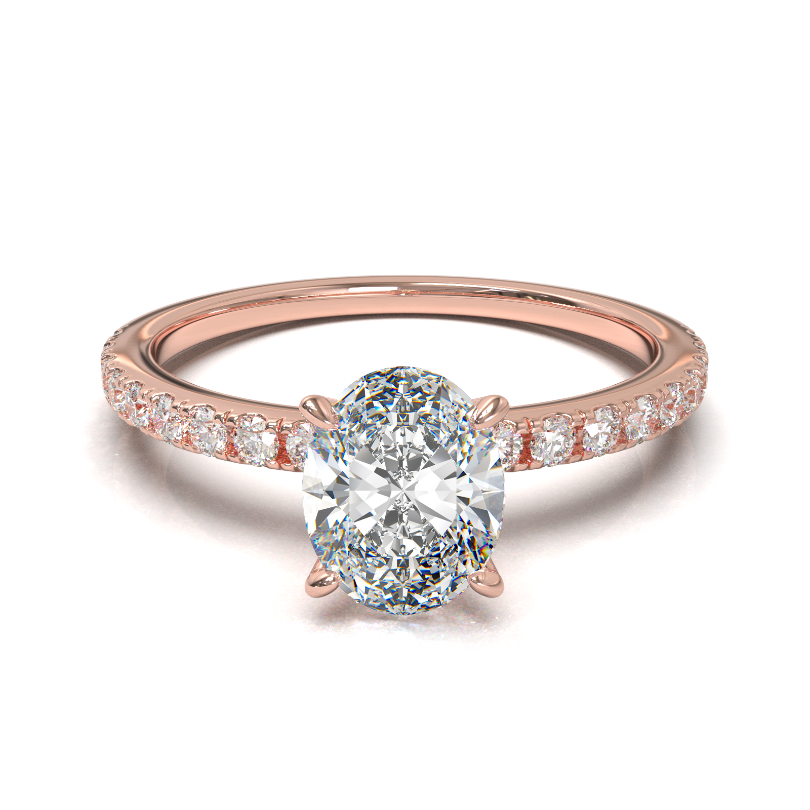 Rose Gold Half Round Pavé Frame