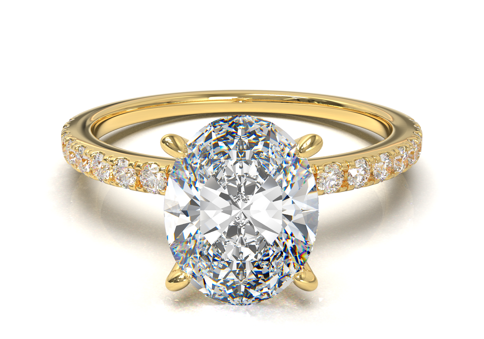 Montura Pavé 0.01 Oro Amarillo