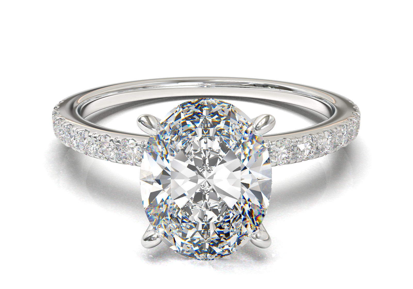 Montura Pavé 0.01 Oro Blanco