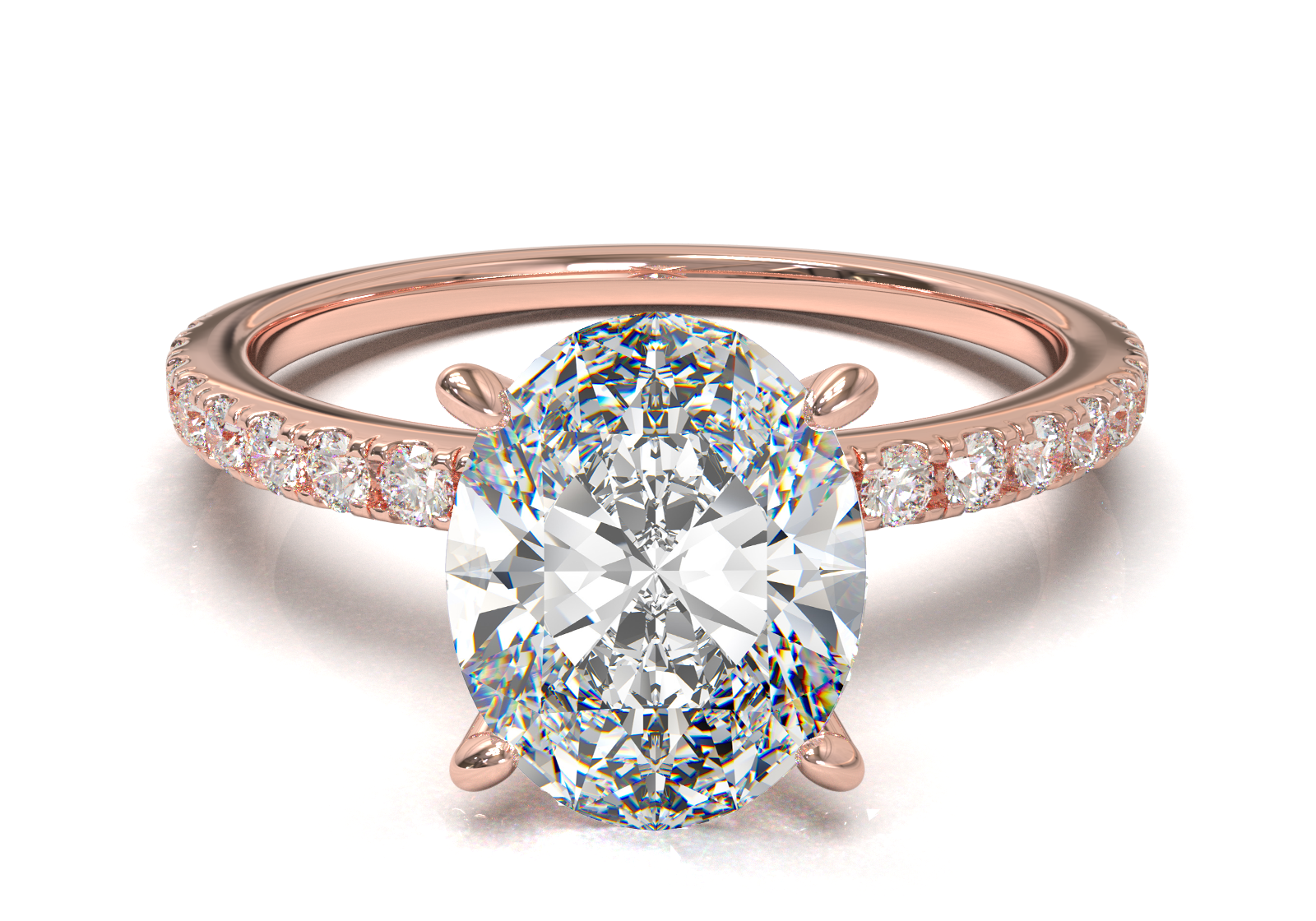 Montura Pavé 0.01 Oro Rosa