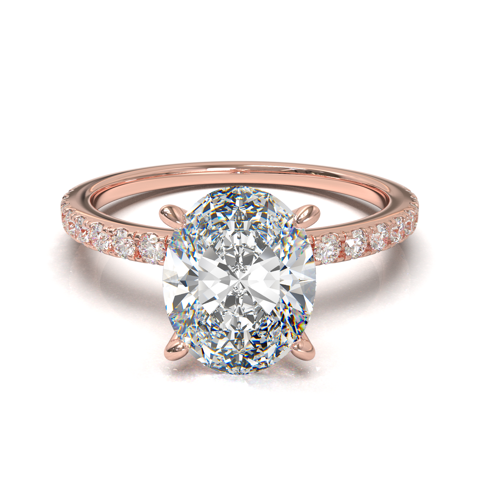 Rose Gold Half Round Pavé Frame