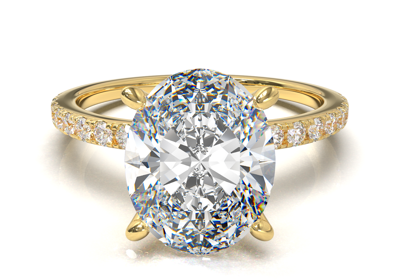 Montura Pavé 0.01 Oro Amarillo