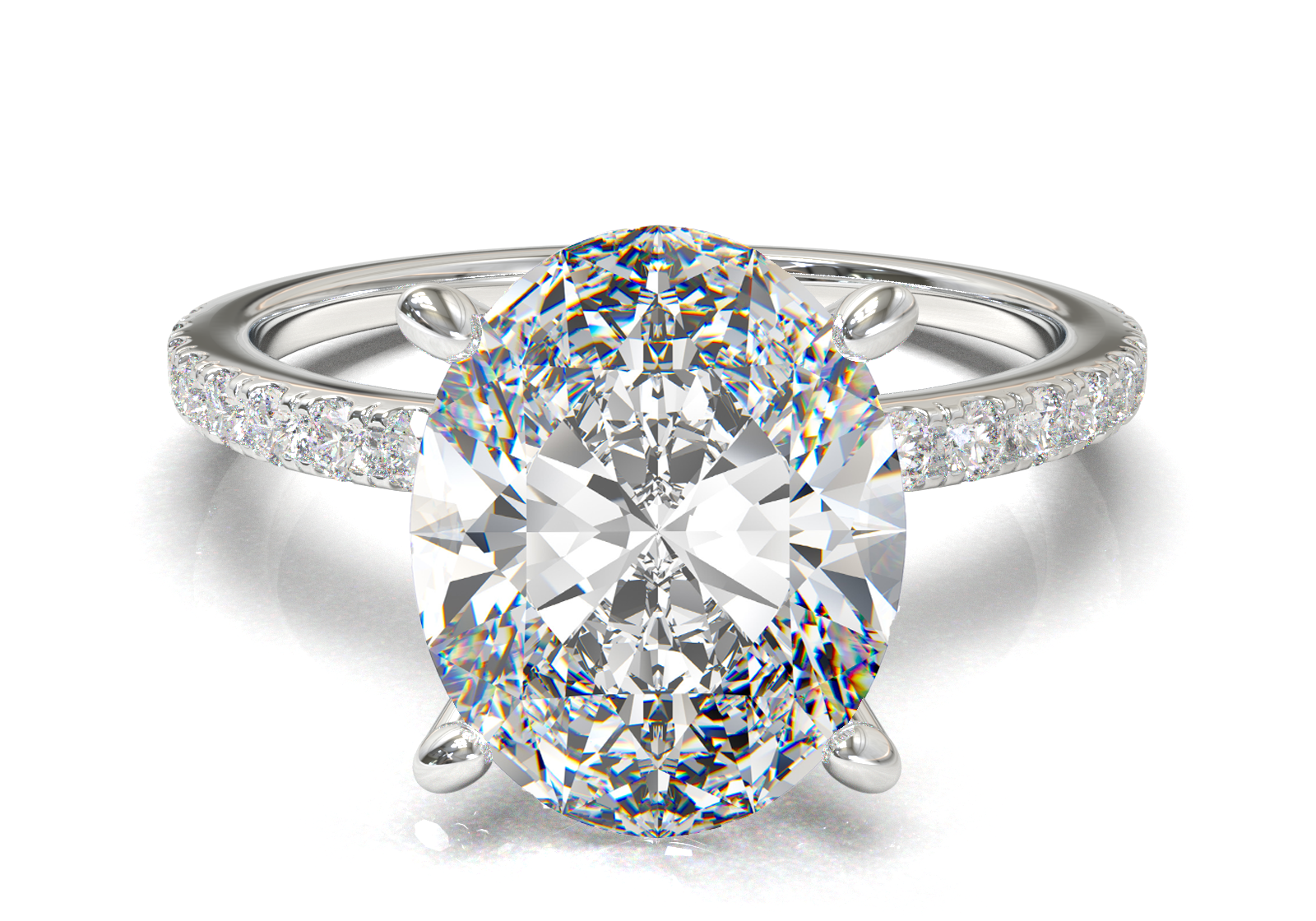 Montura Pavé 0.01 Oro Blanco