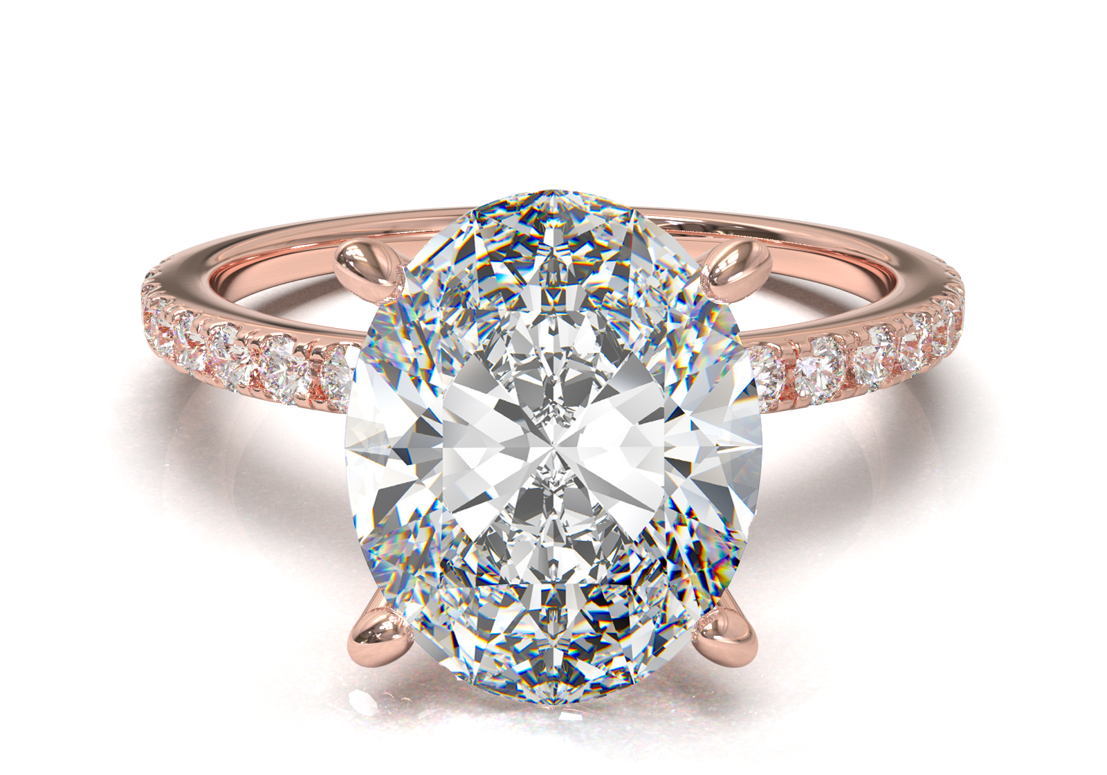 Montura Pavé 0.01 Oro Rosa