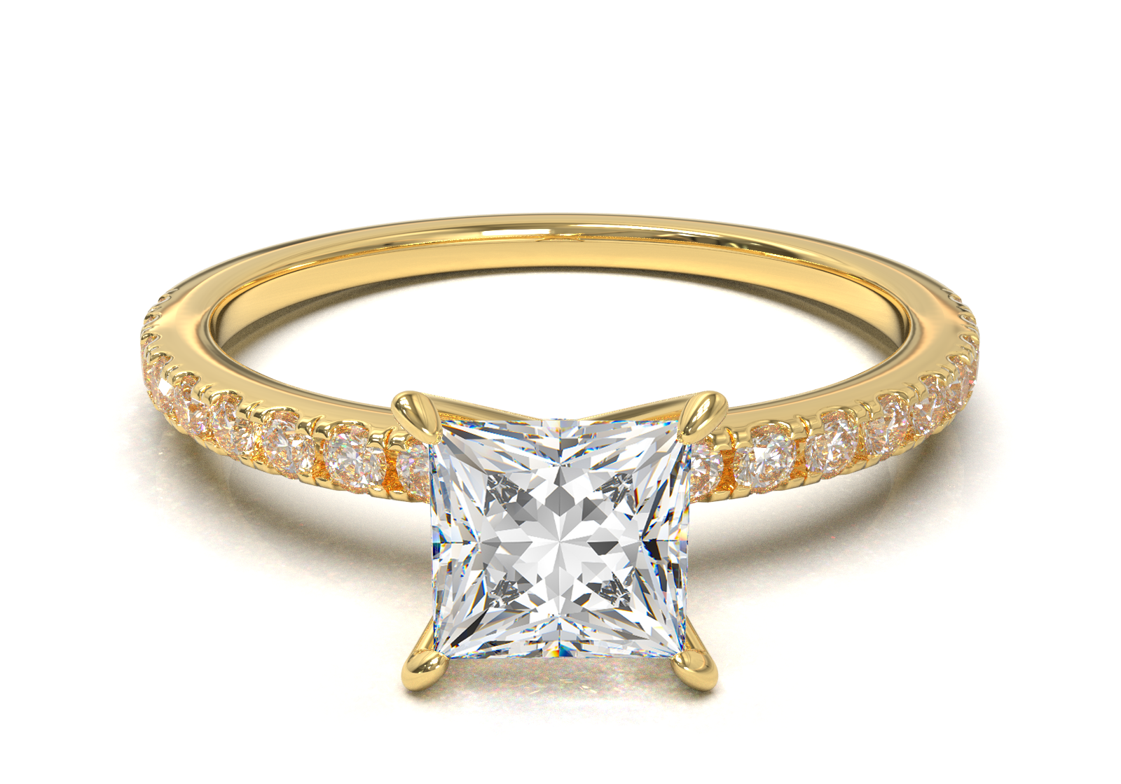 Montura Pavé 0.01 Oro Amarillo