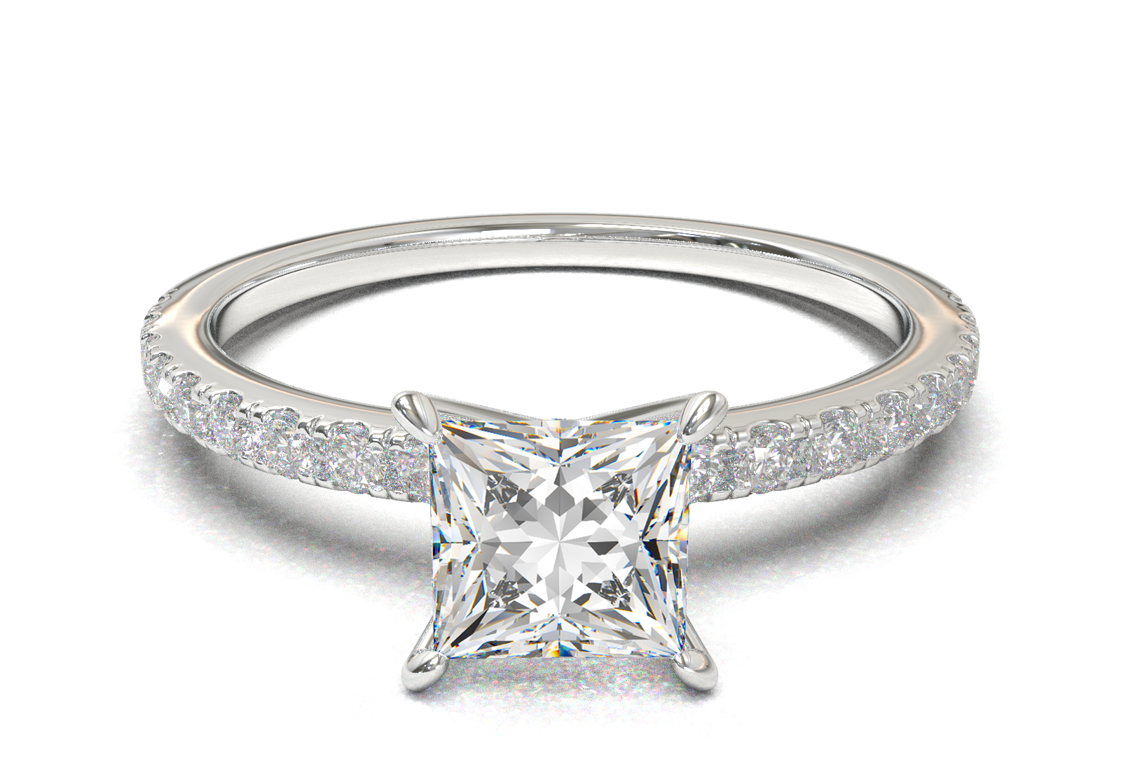 Montura Pavé 0.01 Oro Blanco