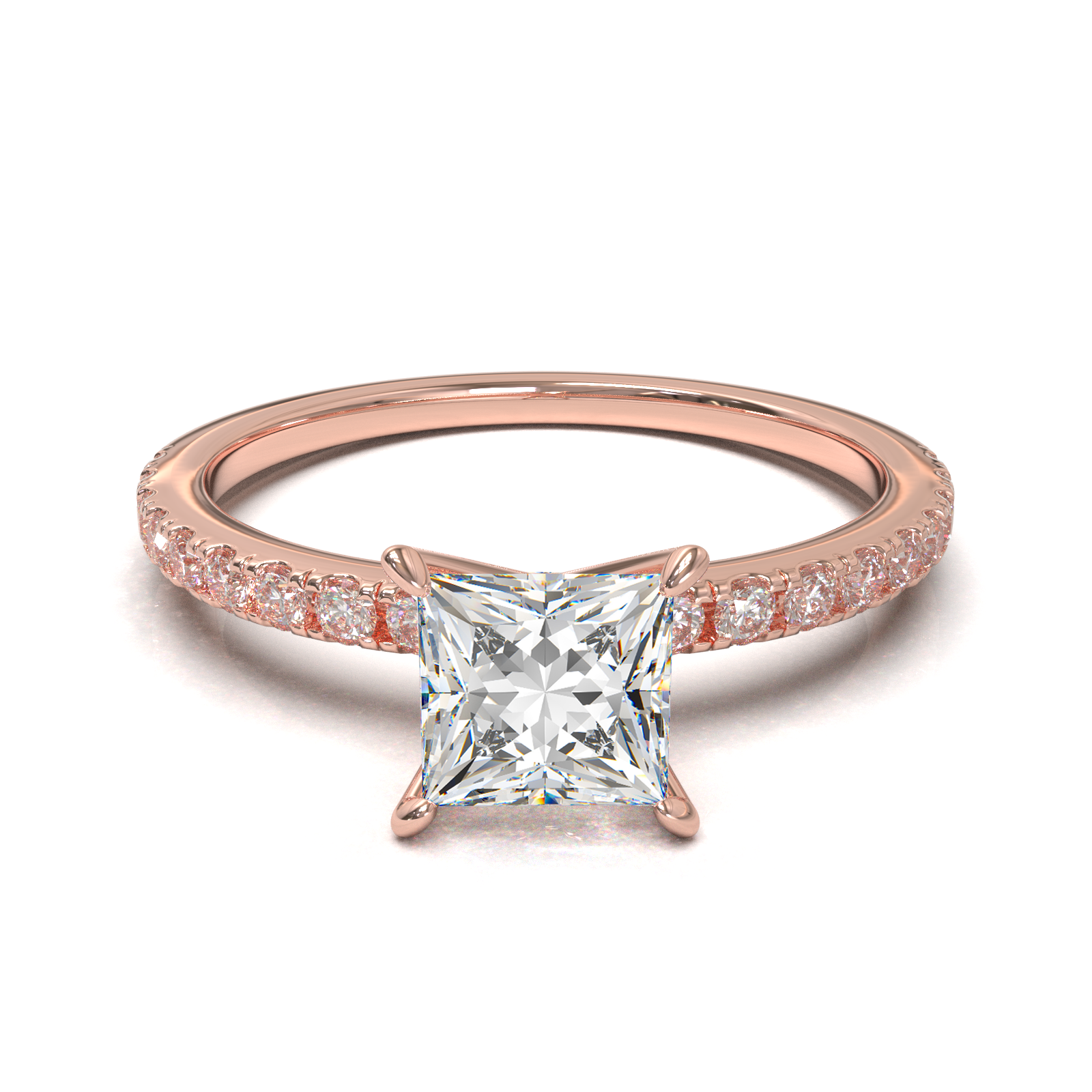 Rose Gold Half Round Pavé Frame