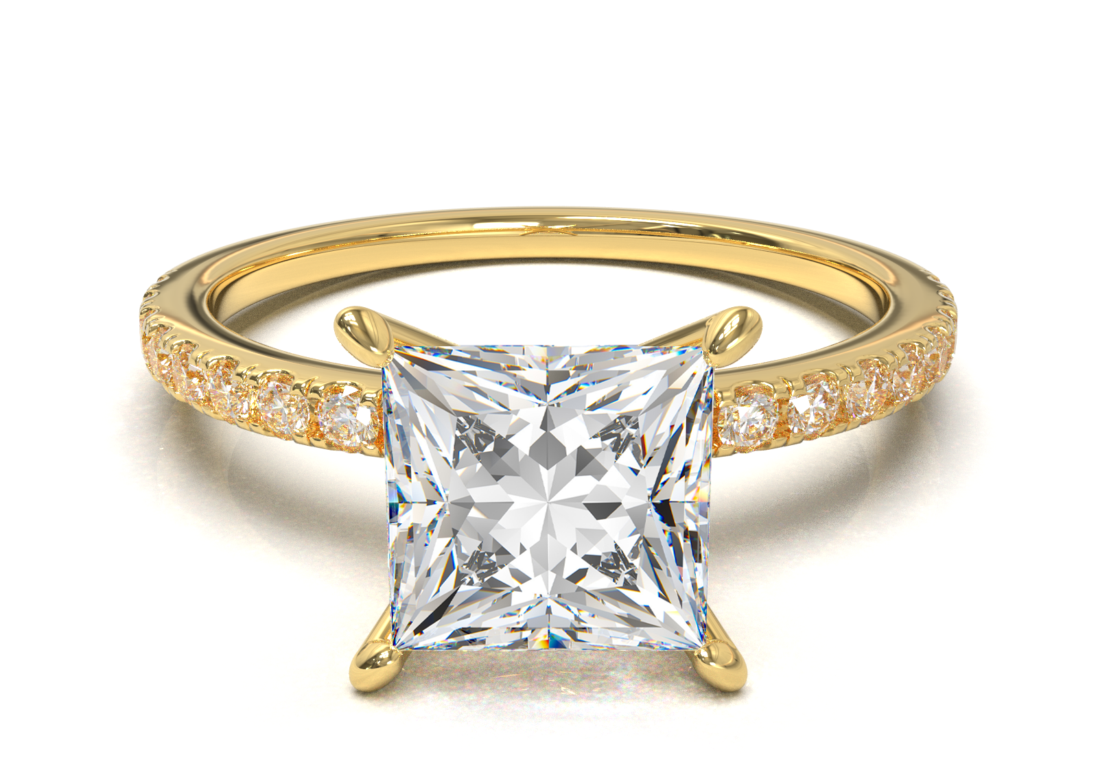 Montura Pavé 0.01 Oro Amarillo