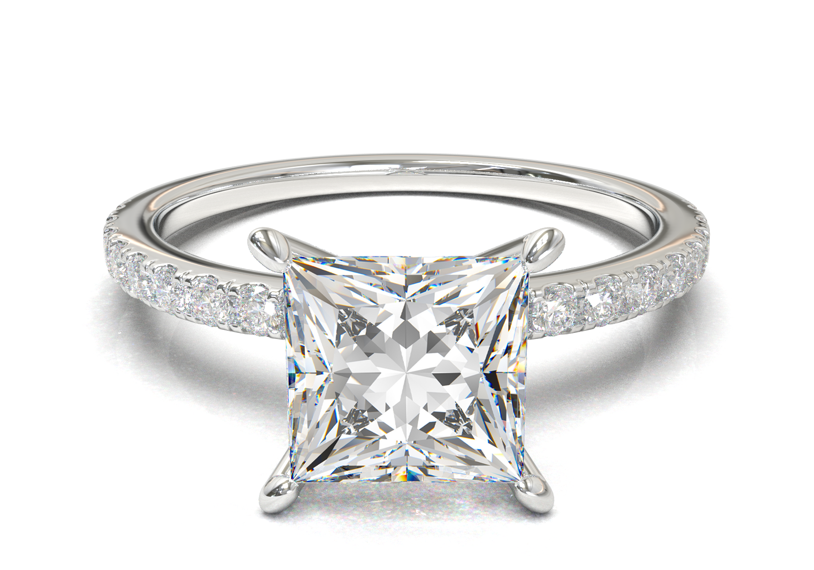 Montura Pavé 0.01 Oro Blanco