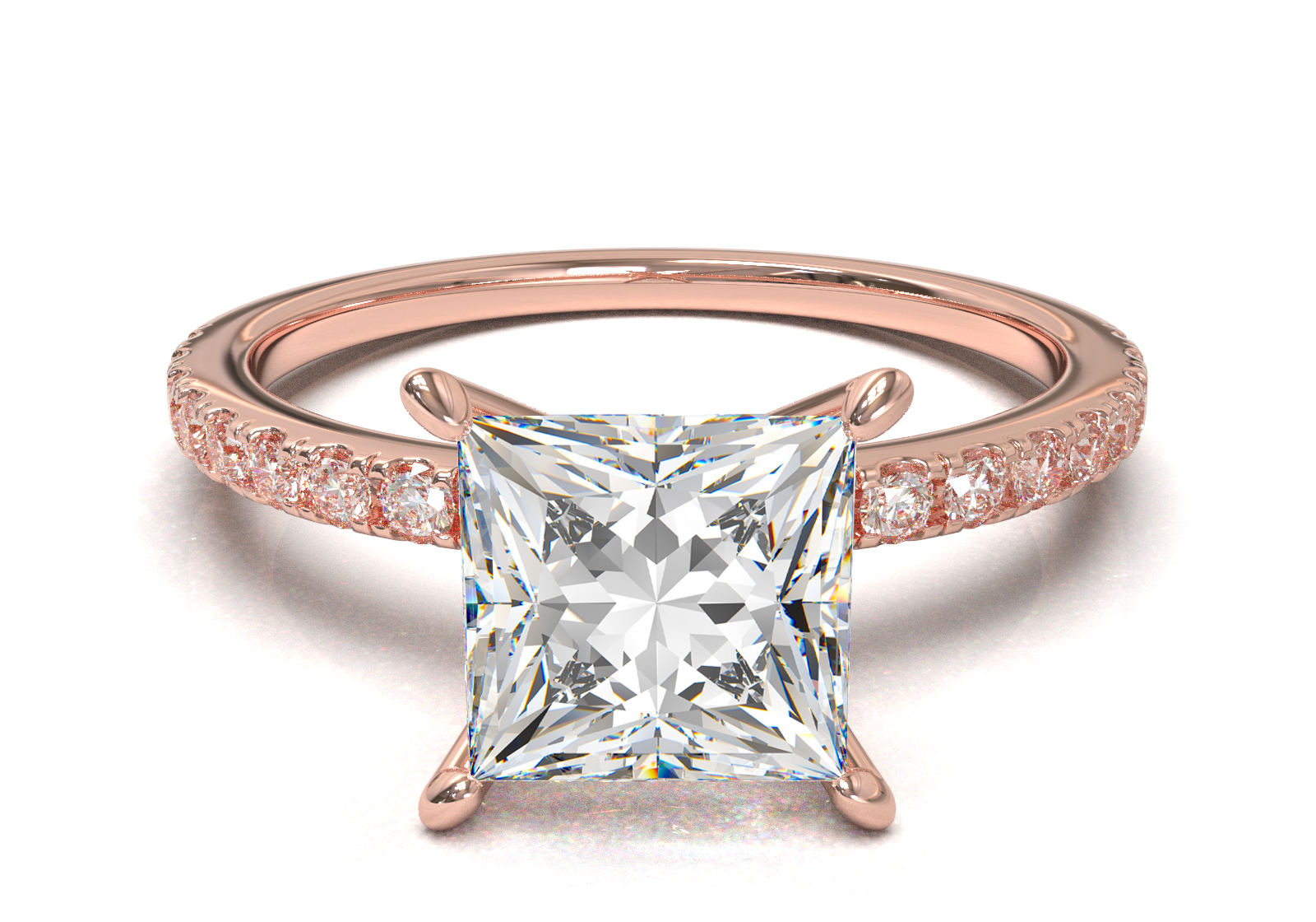 Montura Pavé 0.01 Oro Rosa