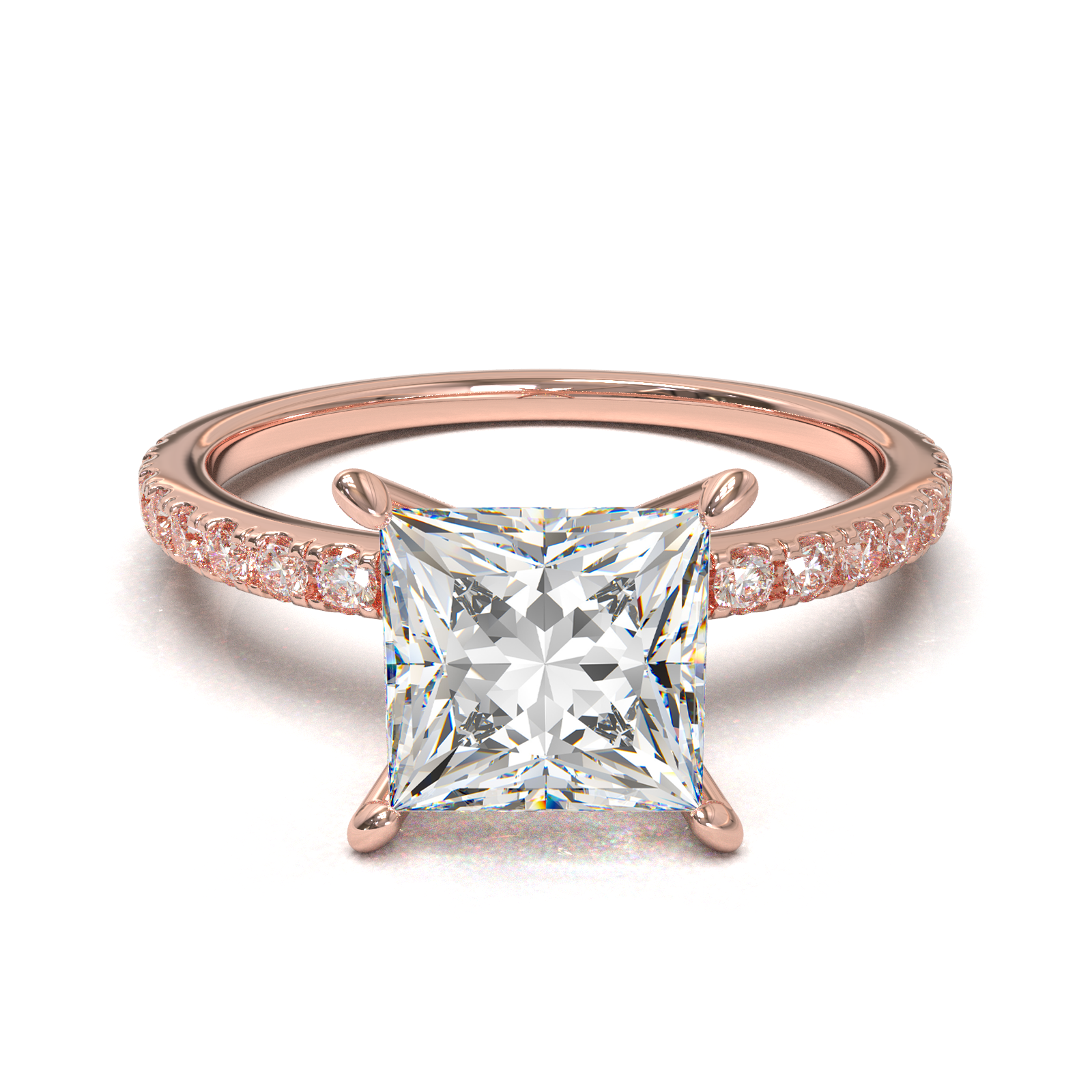 Rose Gold Half Round Pavé Frame