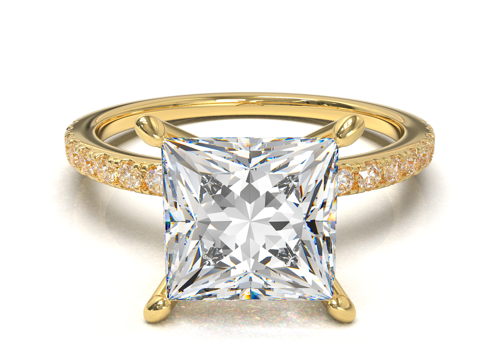 Montura Pavé 0.01 Oro Amarillo