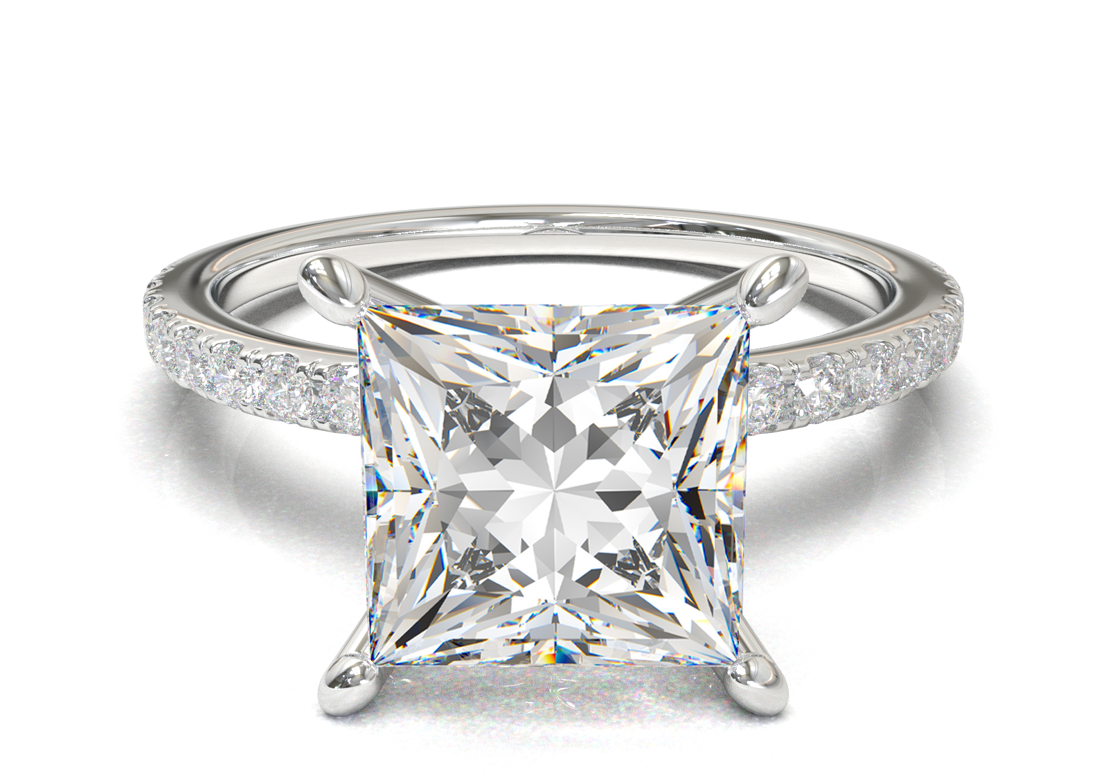 Montura Pavé 0.01 Oro Blanco