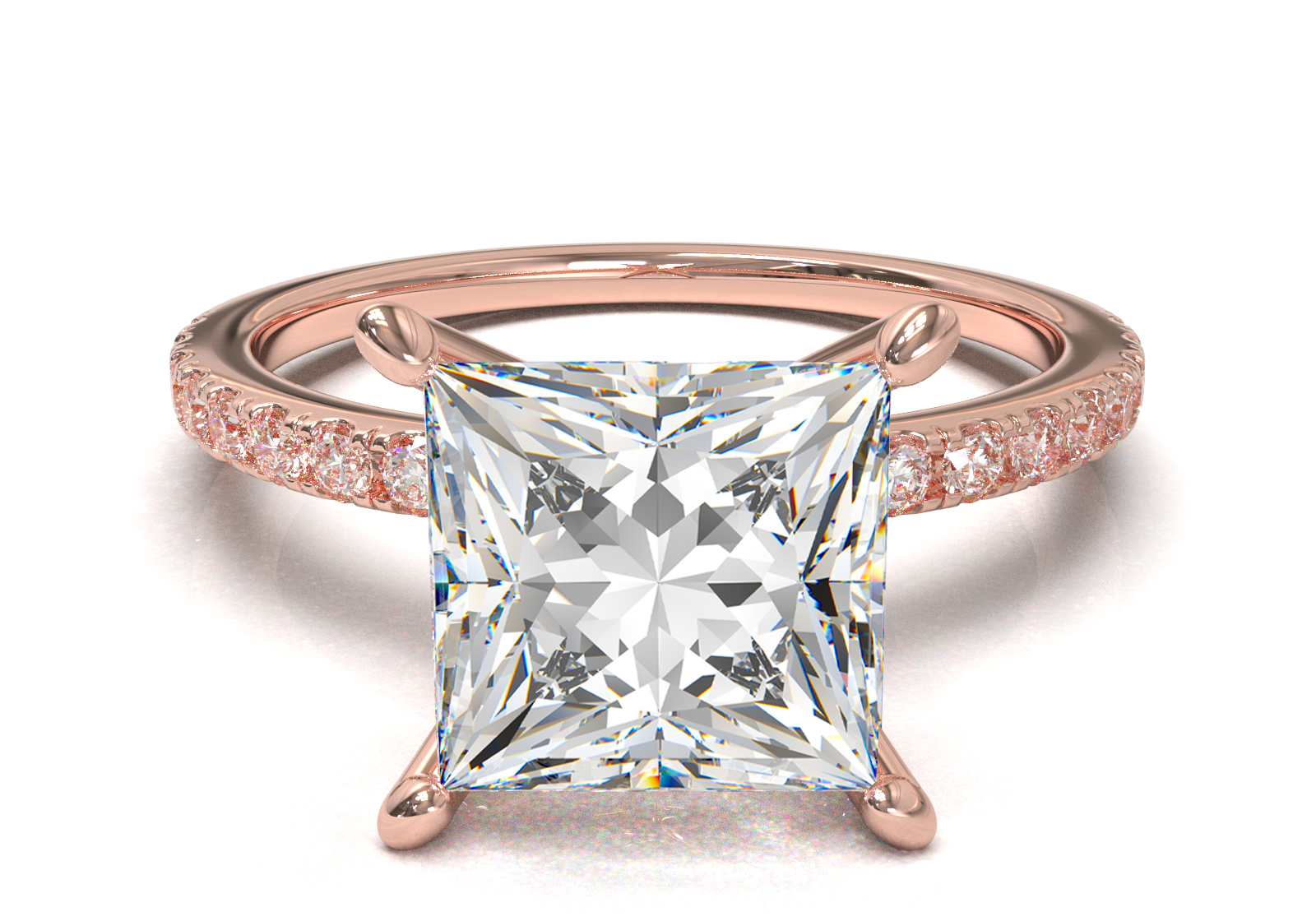 Montura Pavé 0.01 Oro Rosa