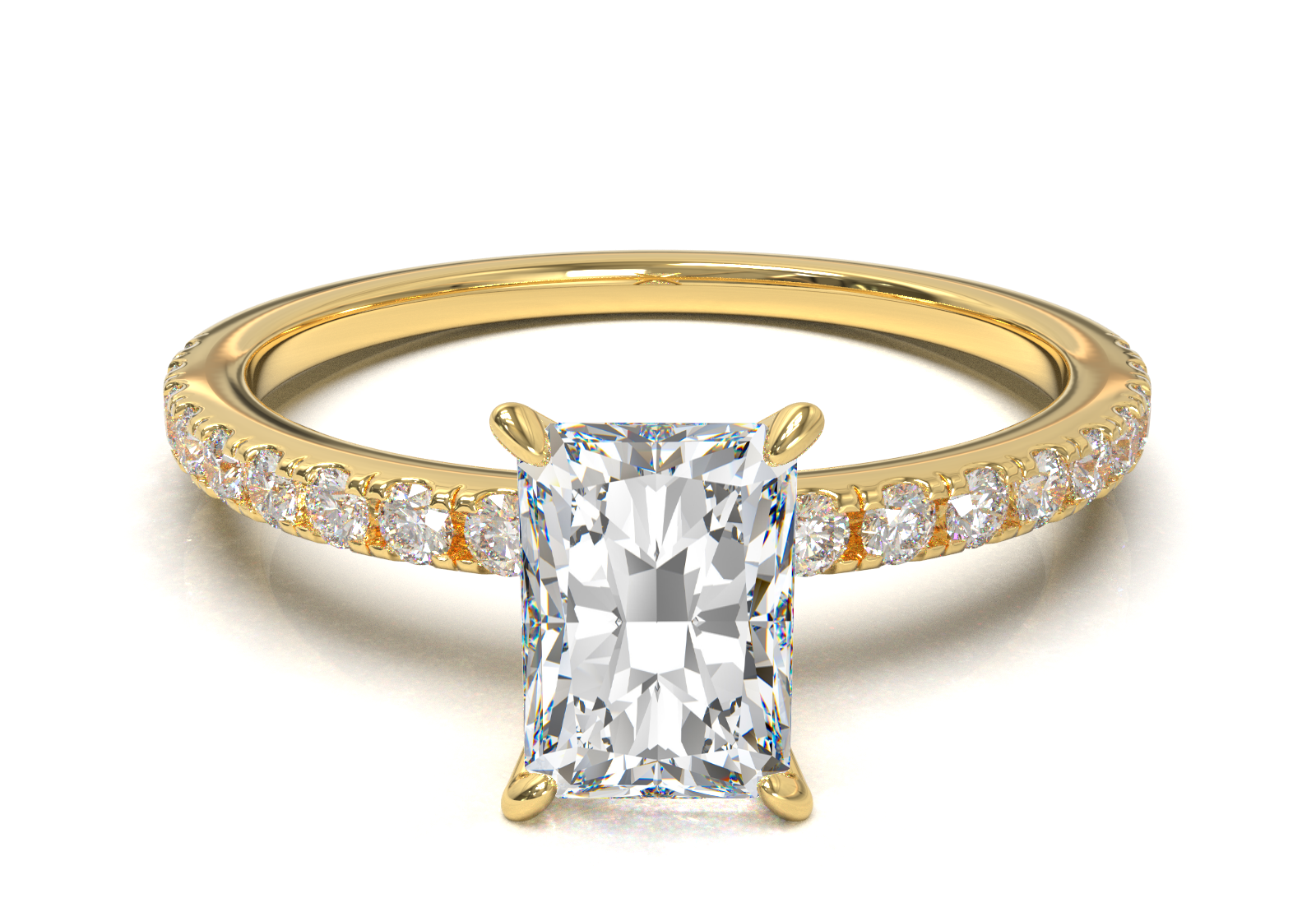 Montura Pavé 0.01 Oro Amarillo